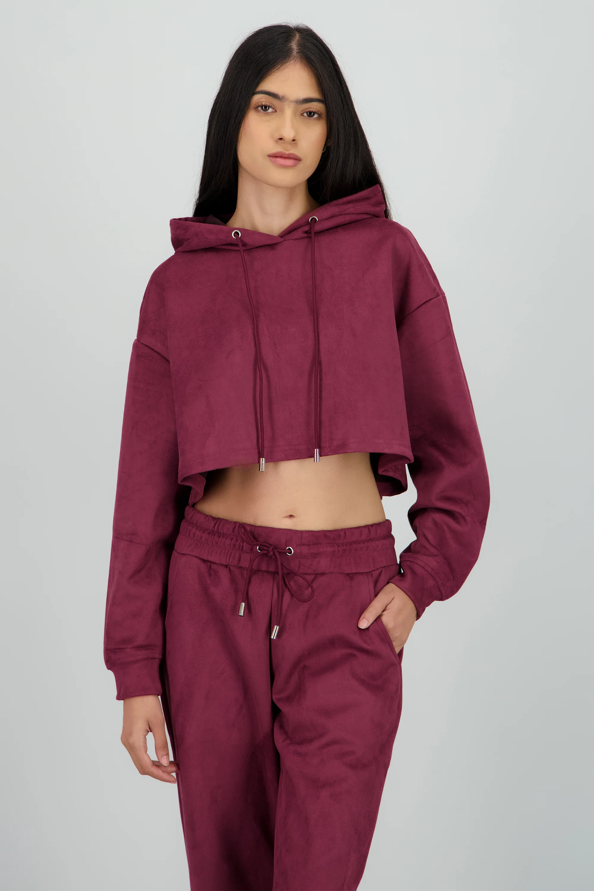 Sudadera crop detalle textura - Image 2