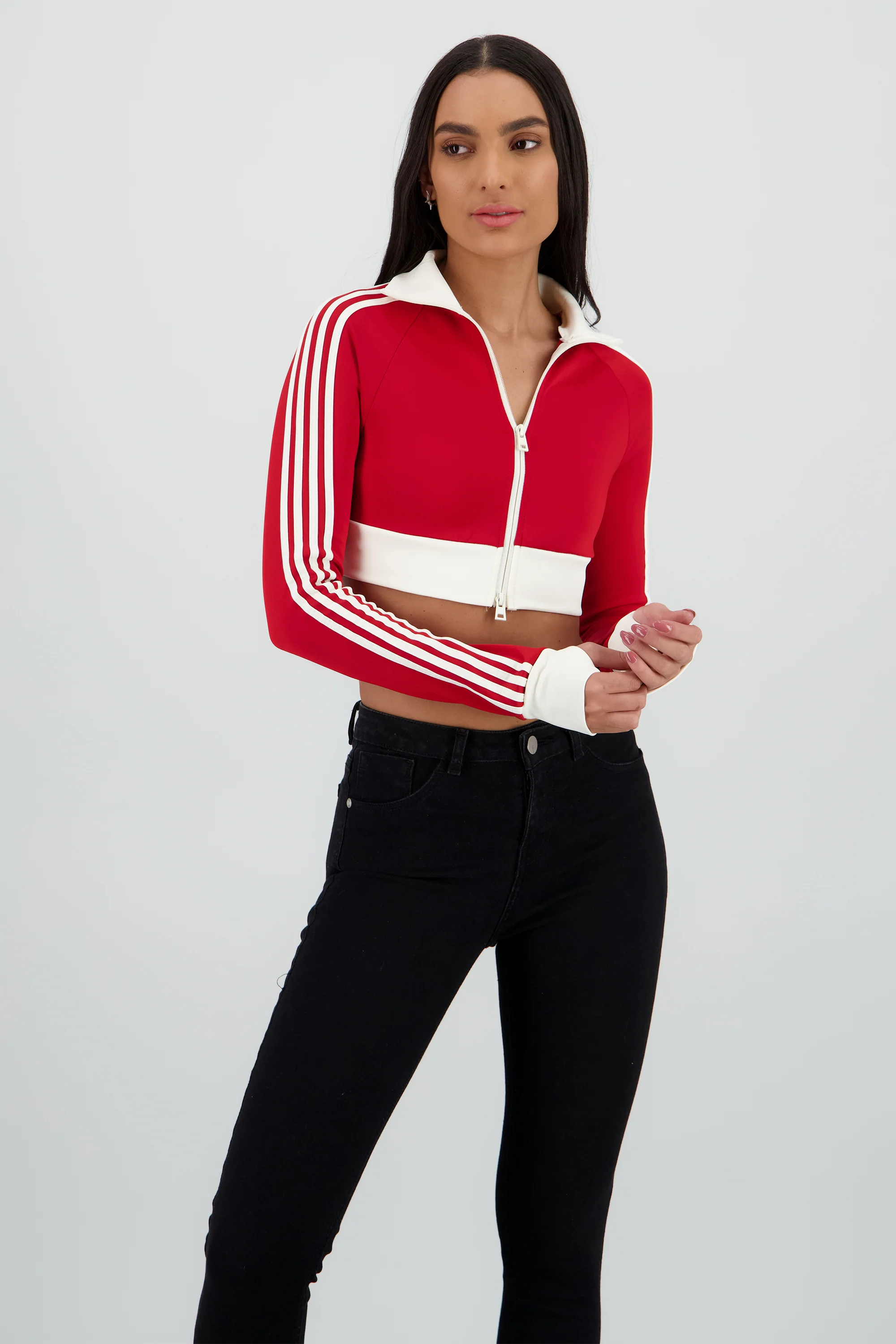Sudadera deportivo crop detalle raya - Image 2