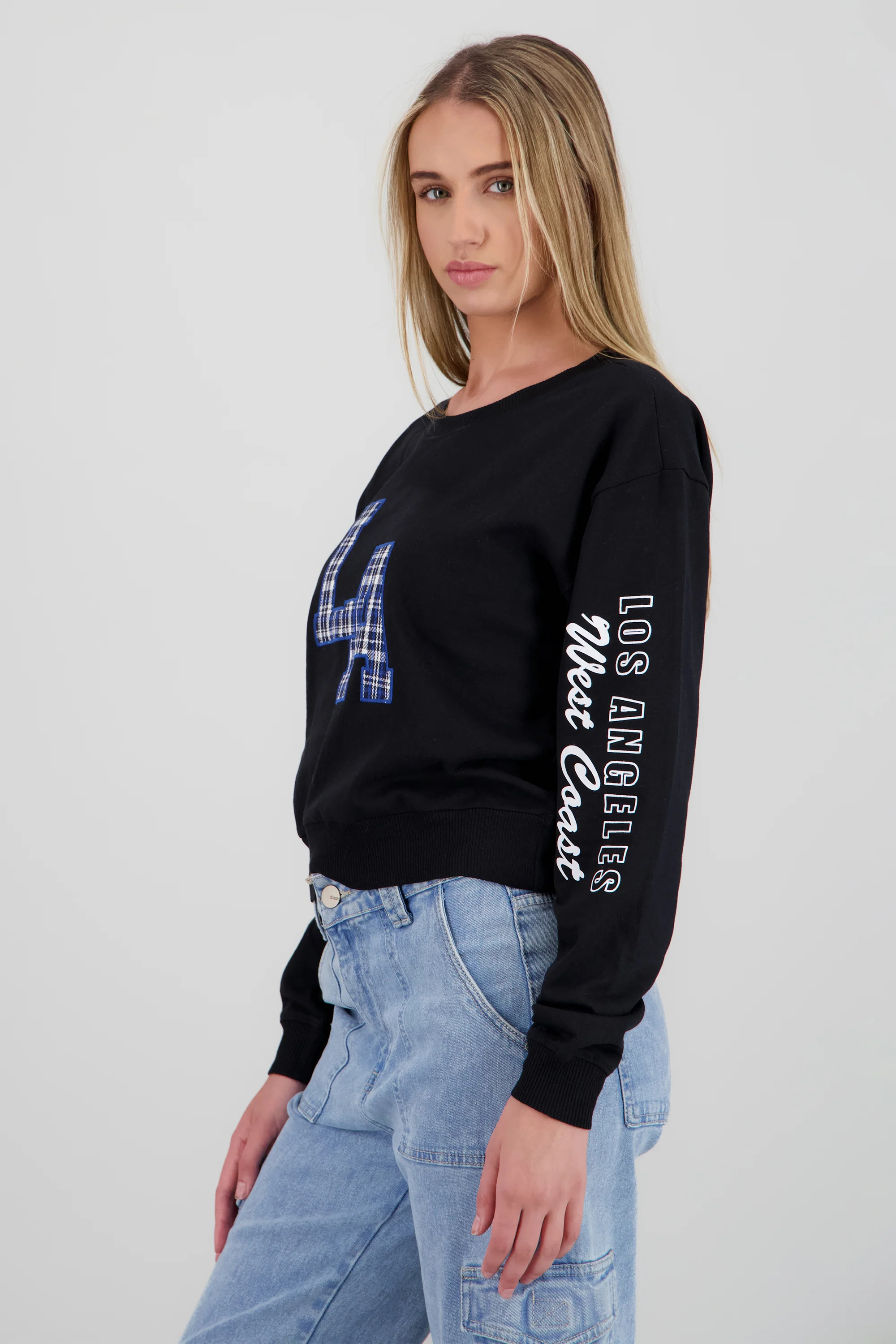 Sudadera NY cuadros conjunto scrunchie - Image 3