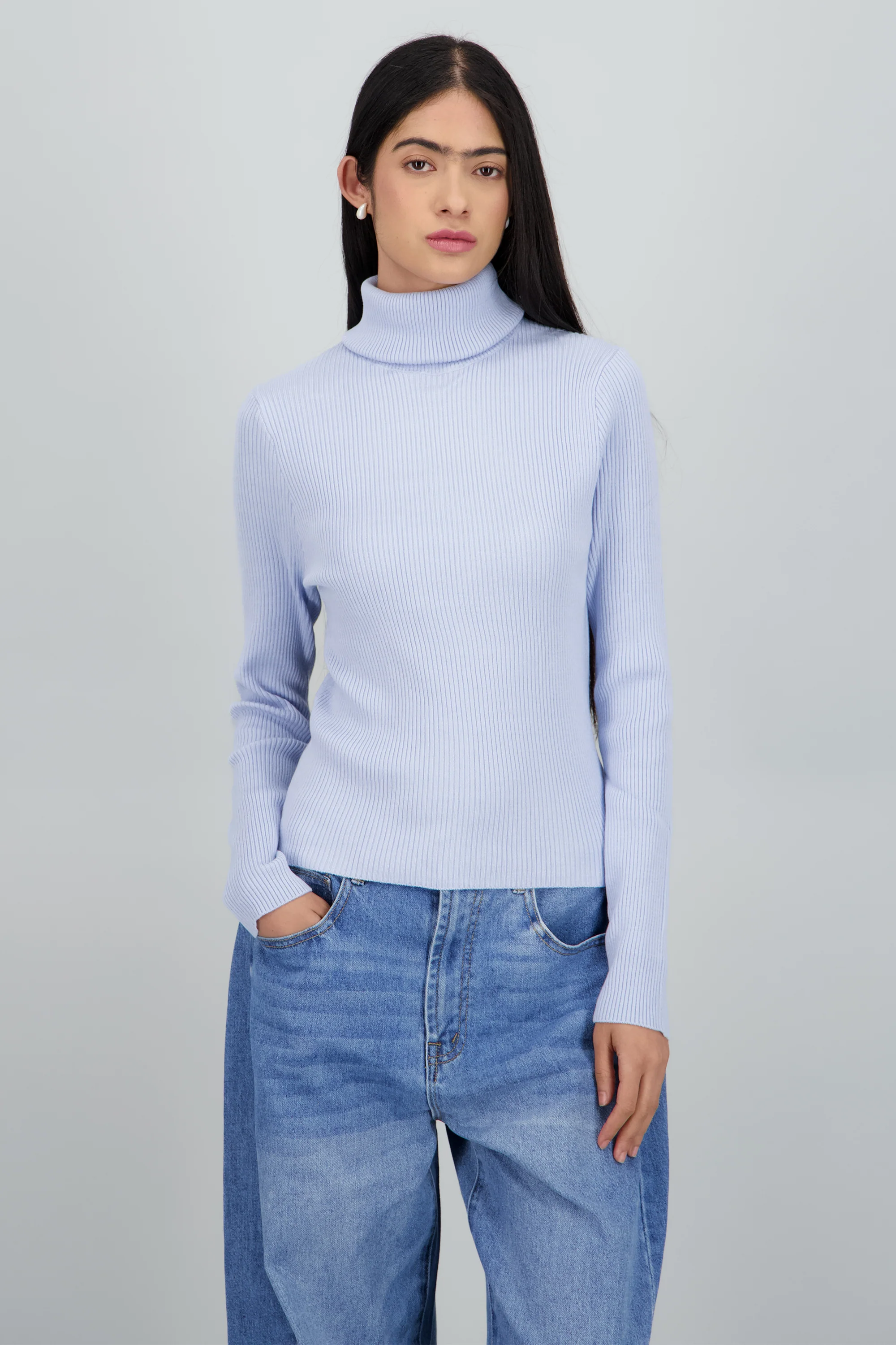 Sueter acanalado con cuello alto - Image 2