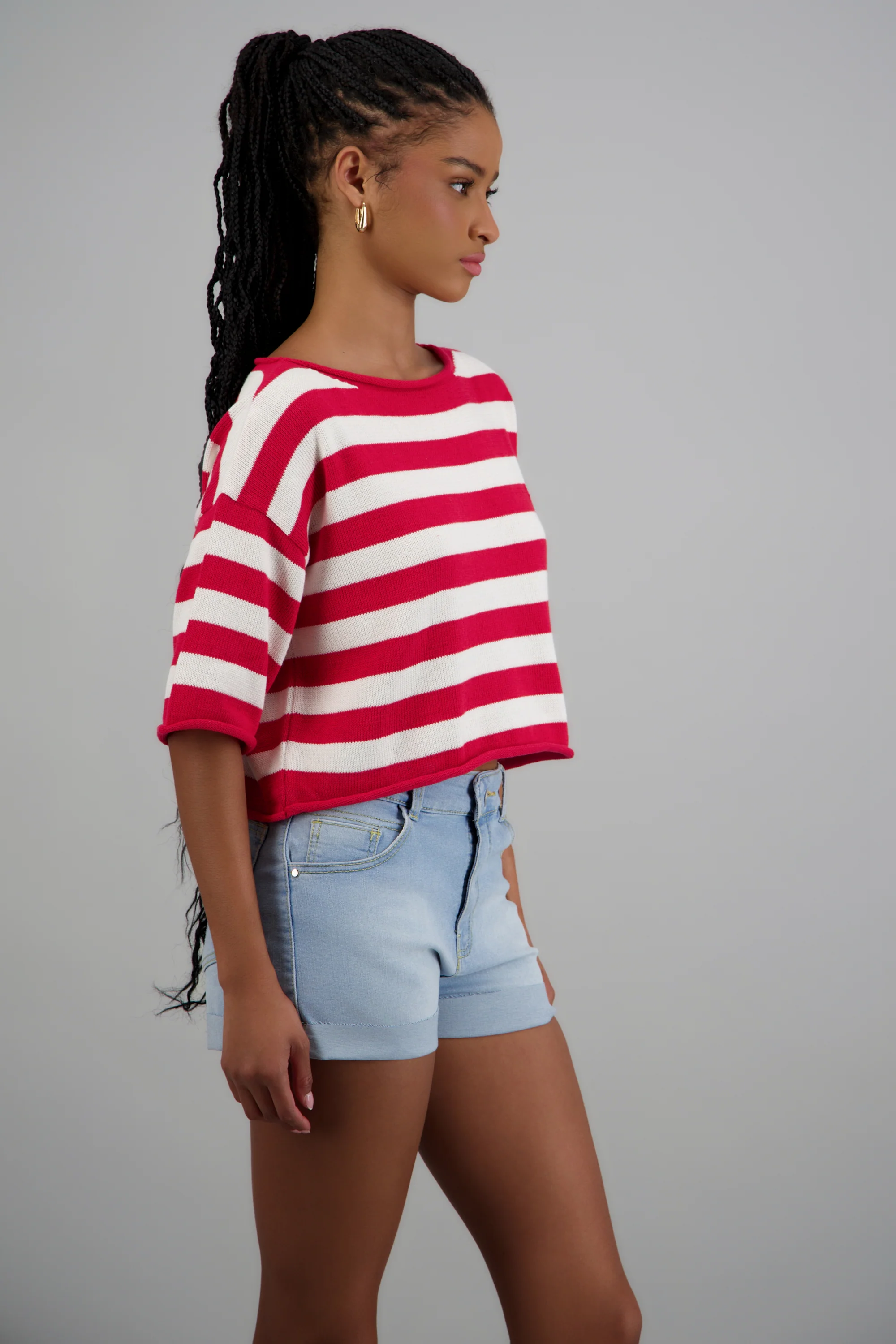 Suéter cuello barco rayas - Image 2