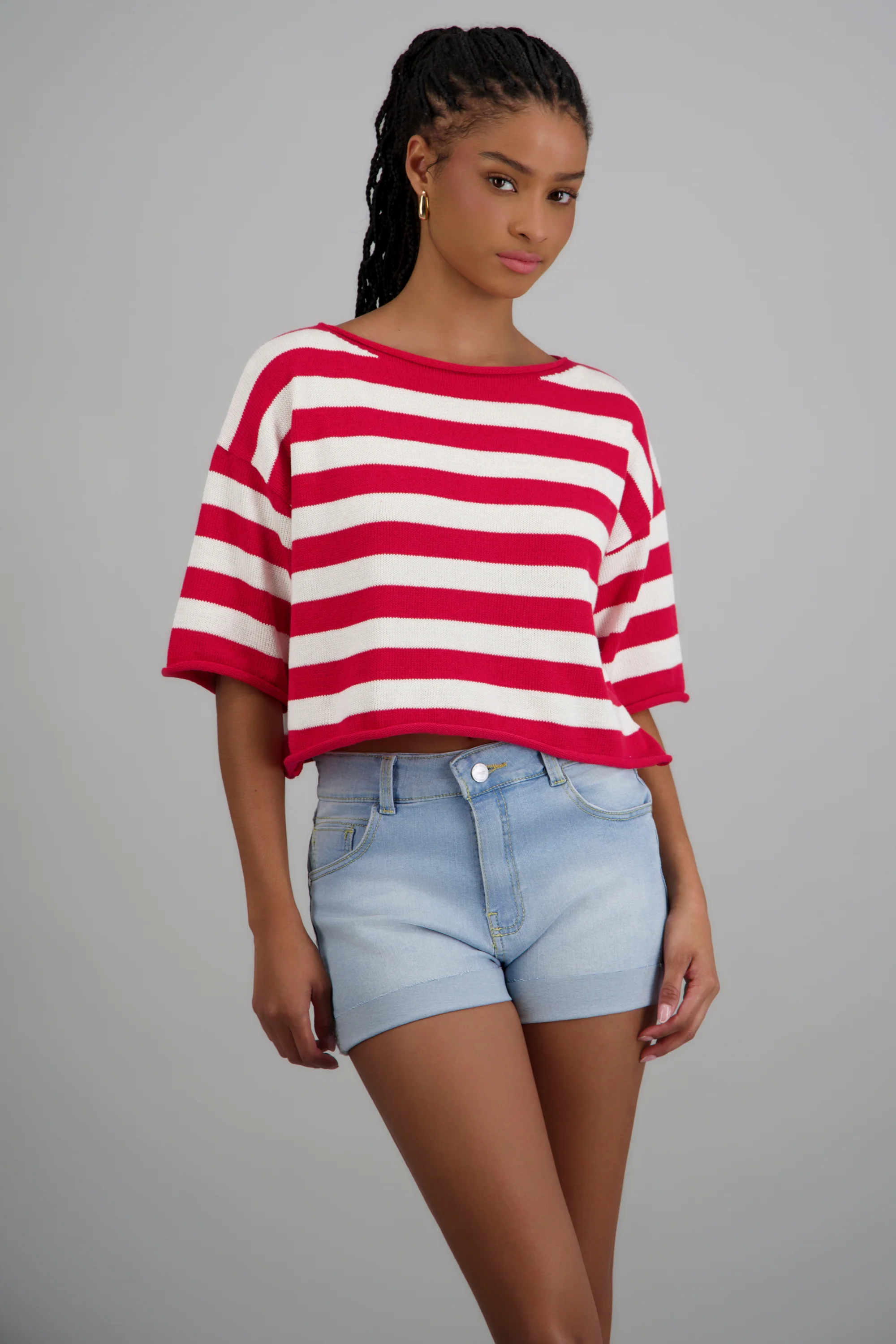 Suéter cuello barco rayas - Image 3