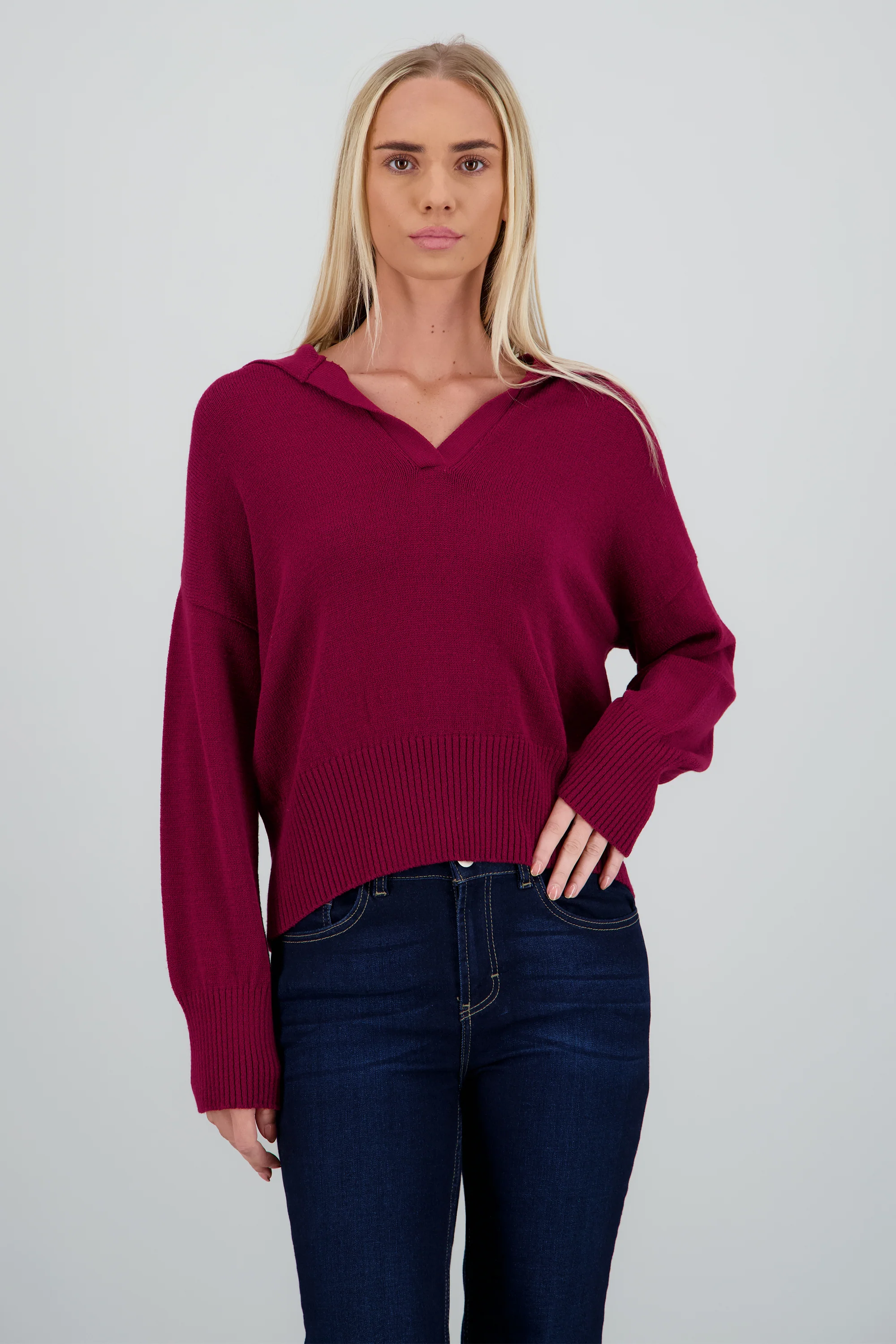 Sueter cuello polo liso - Image 2