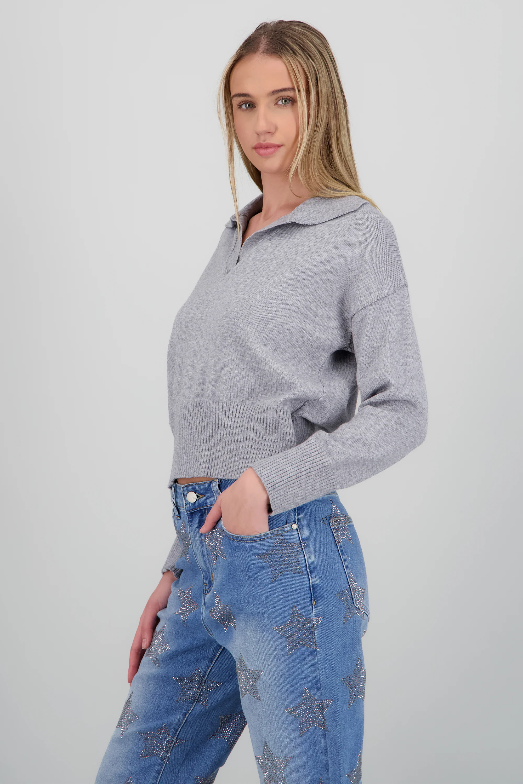 Sueter cuello polo liso - Image 3