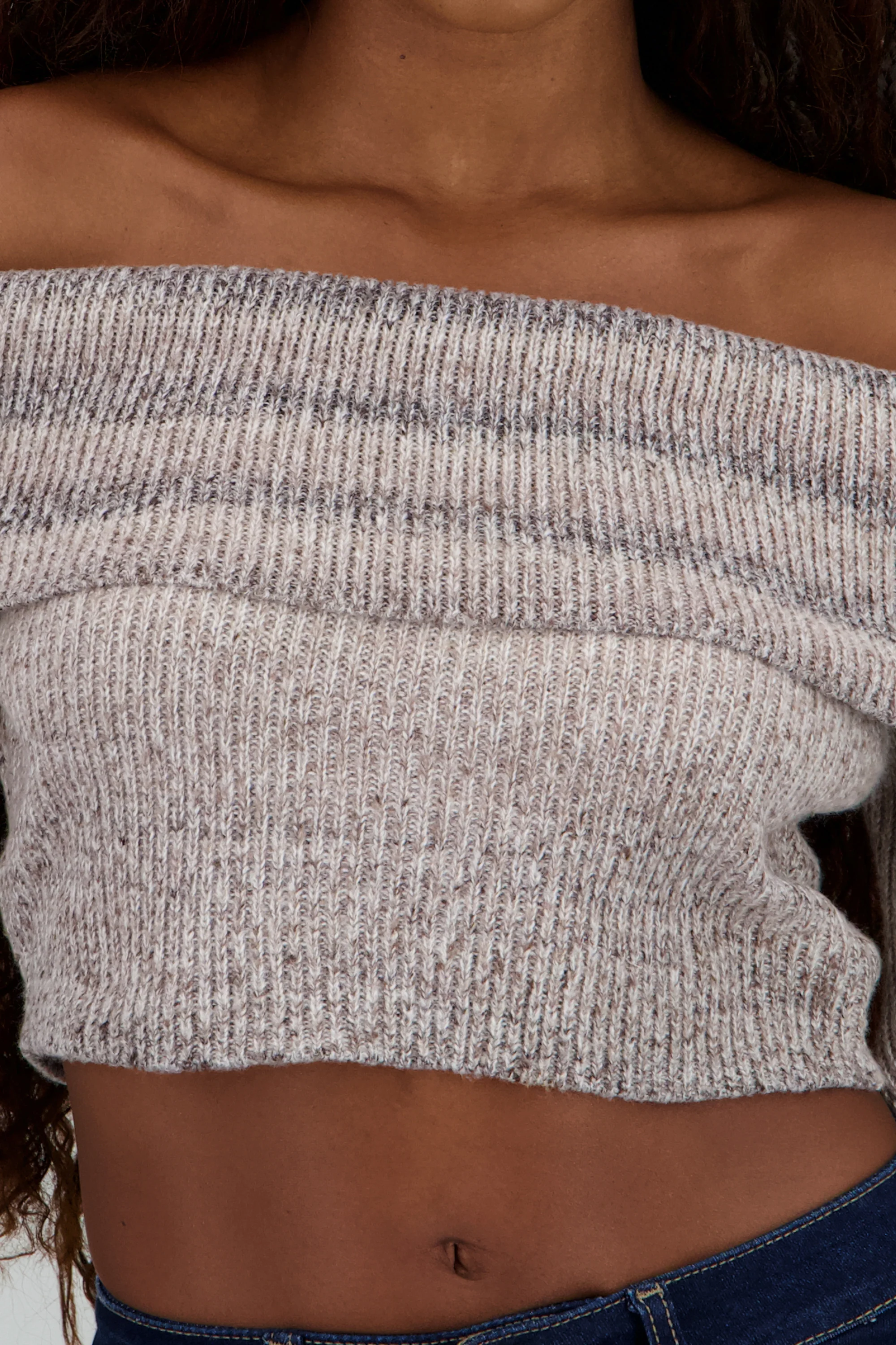 Sueter off shoulder jaspe - Image 5