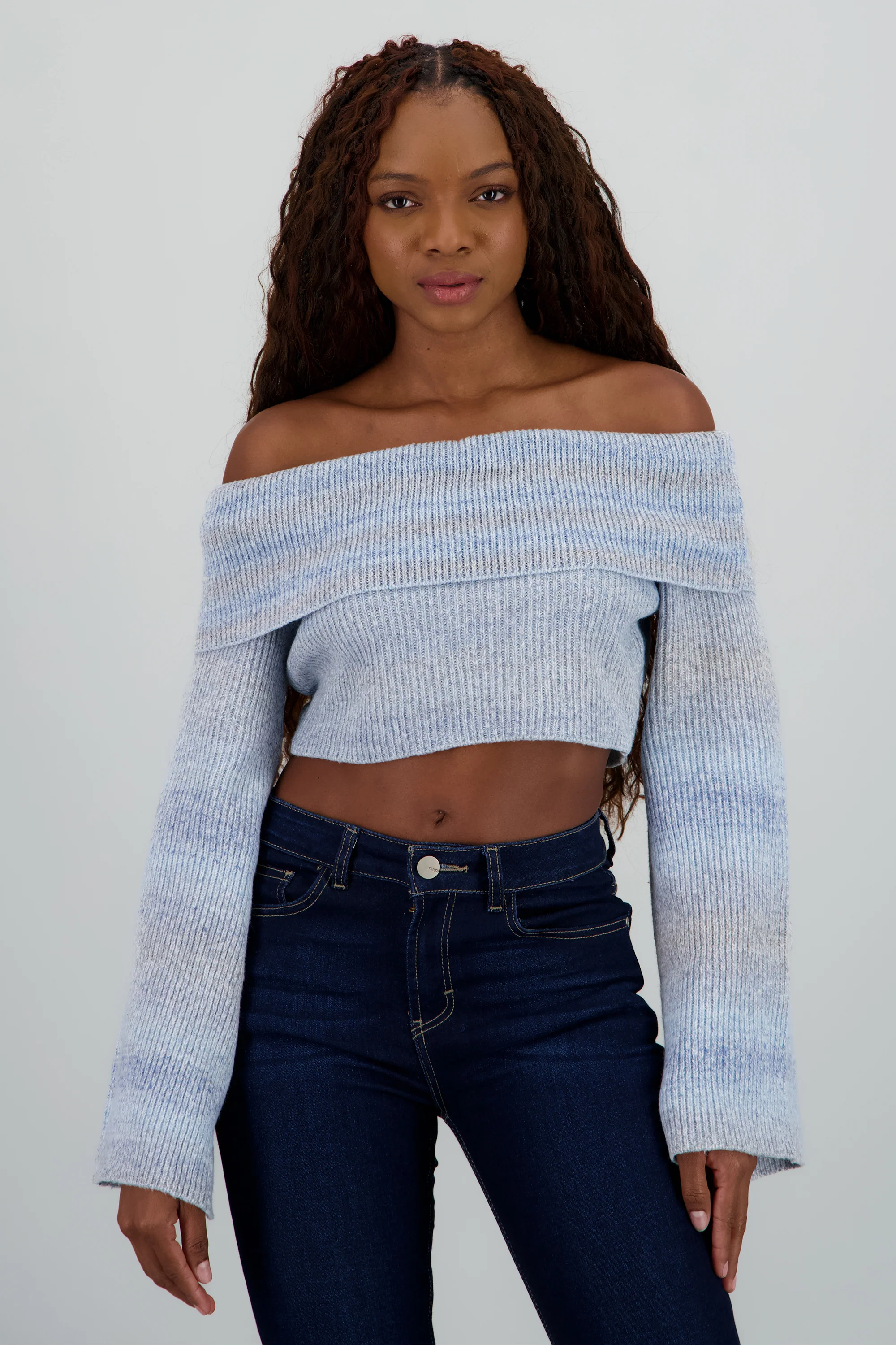 Sueter off shoulder jaspe - Image 2
