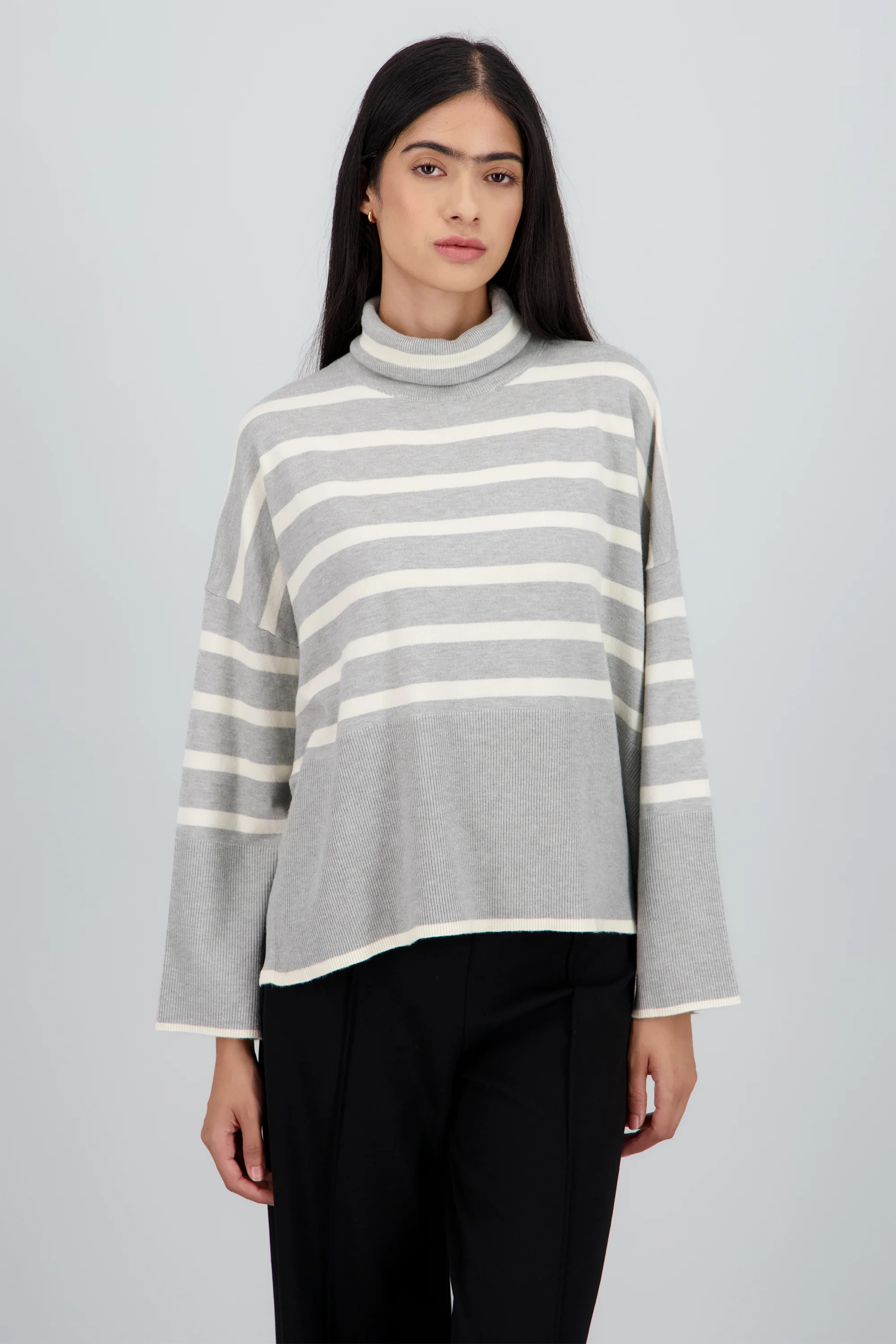 Sueter rayas cuello alto - Image 2