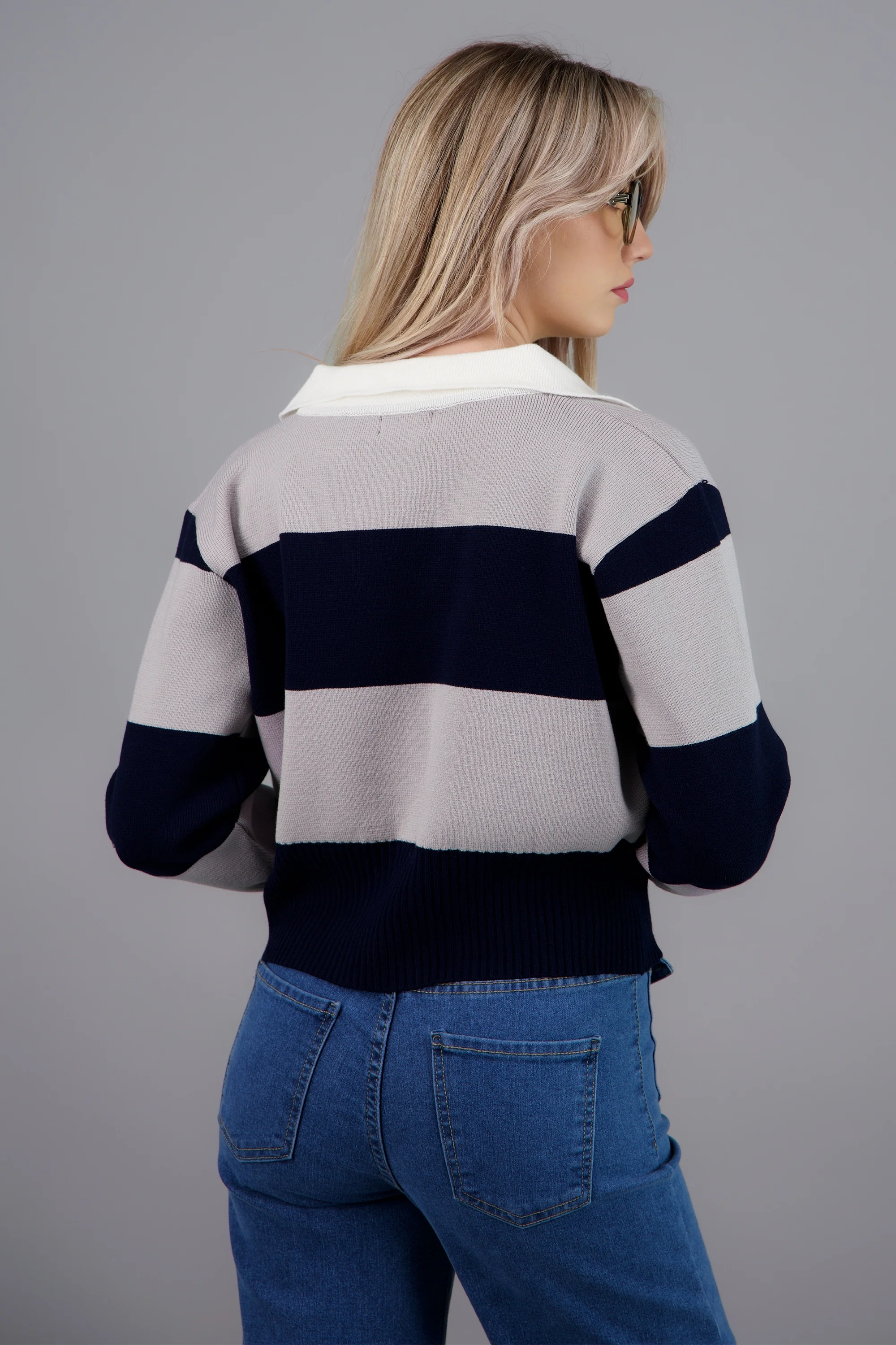 suéter rayas cuello polo - Image 4