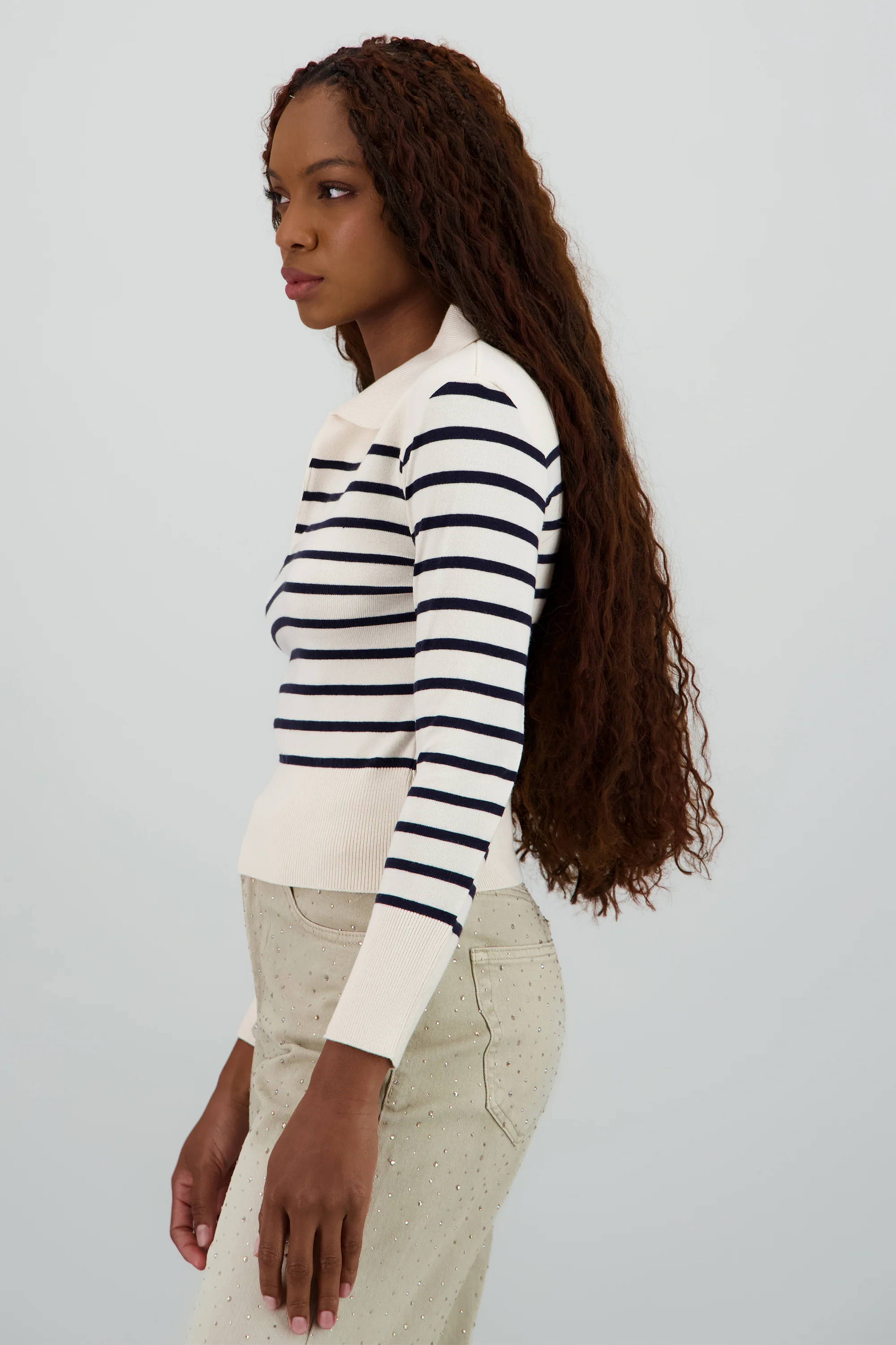 Sueter rayas cuello polo - Image 3