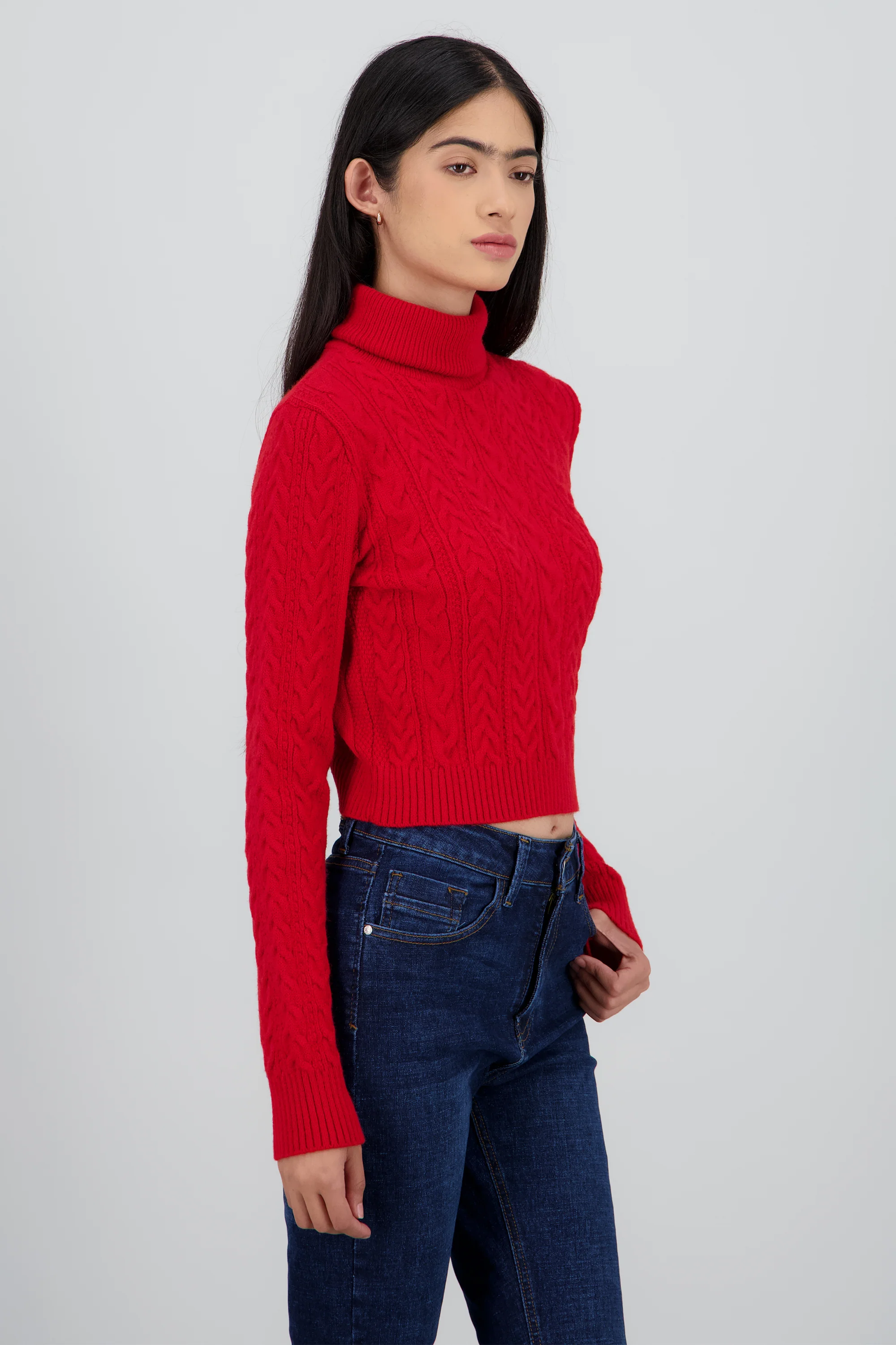 Sueter trenzado de cuello alto - Image 3
