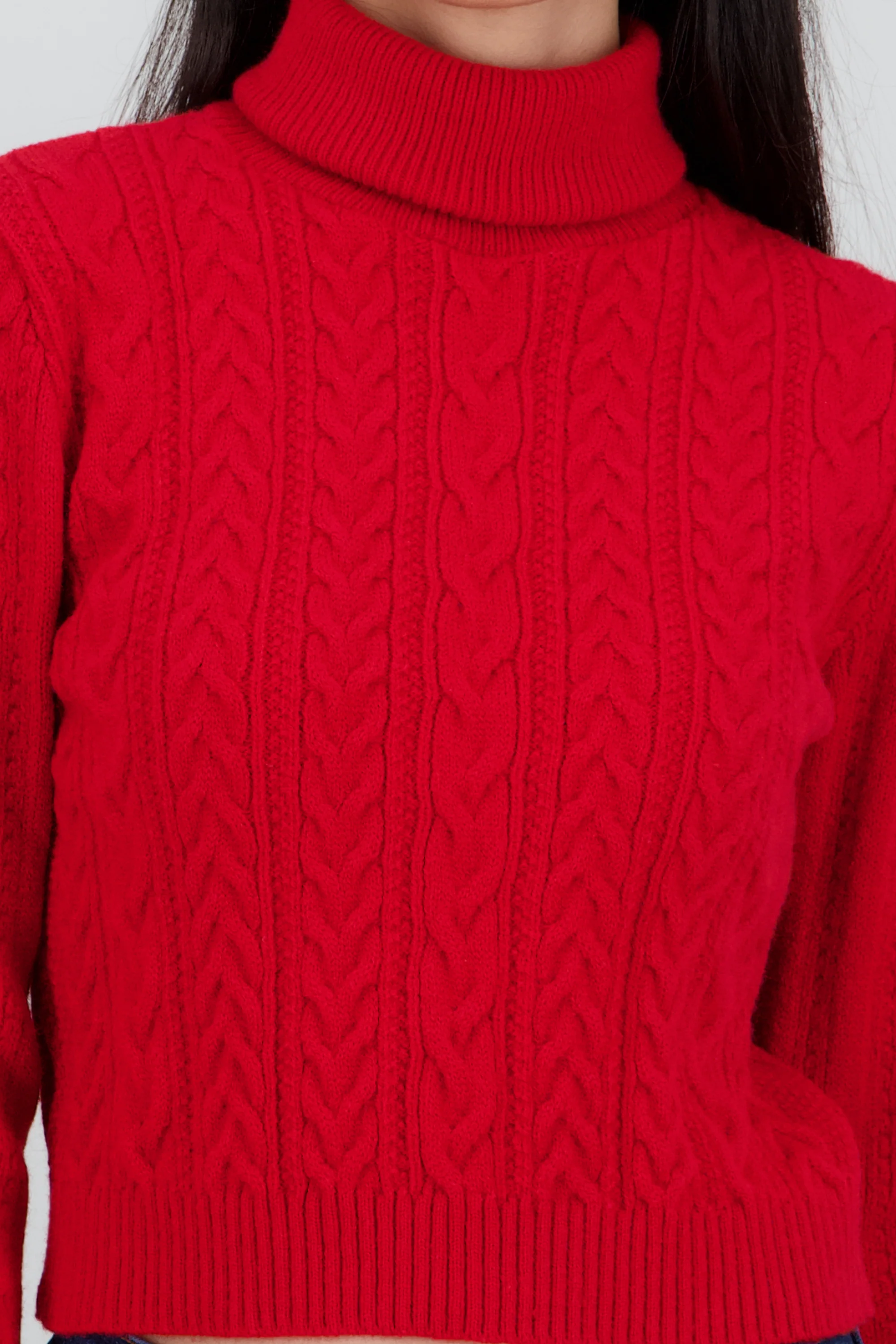 Sueter trenzado de cuello alto - Image 5