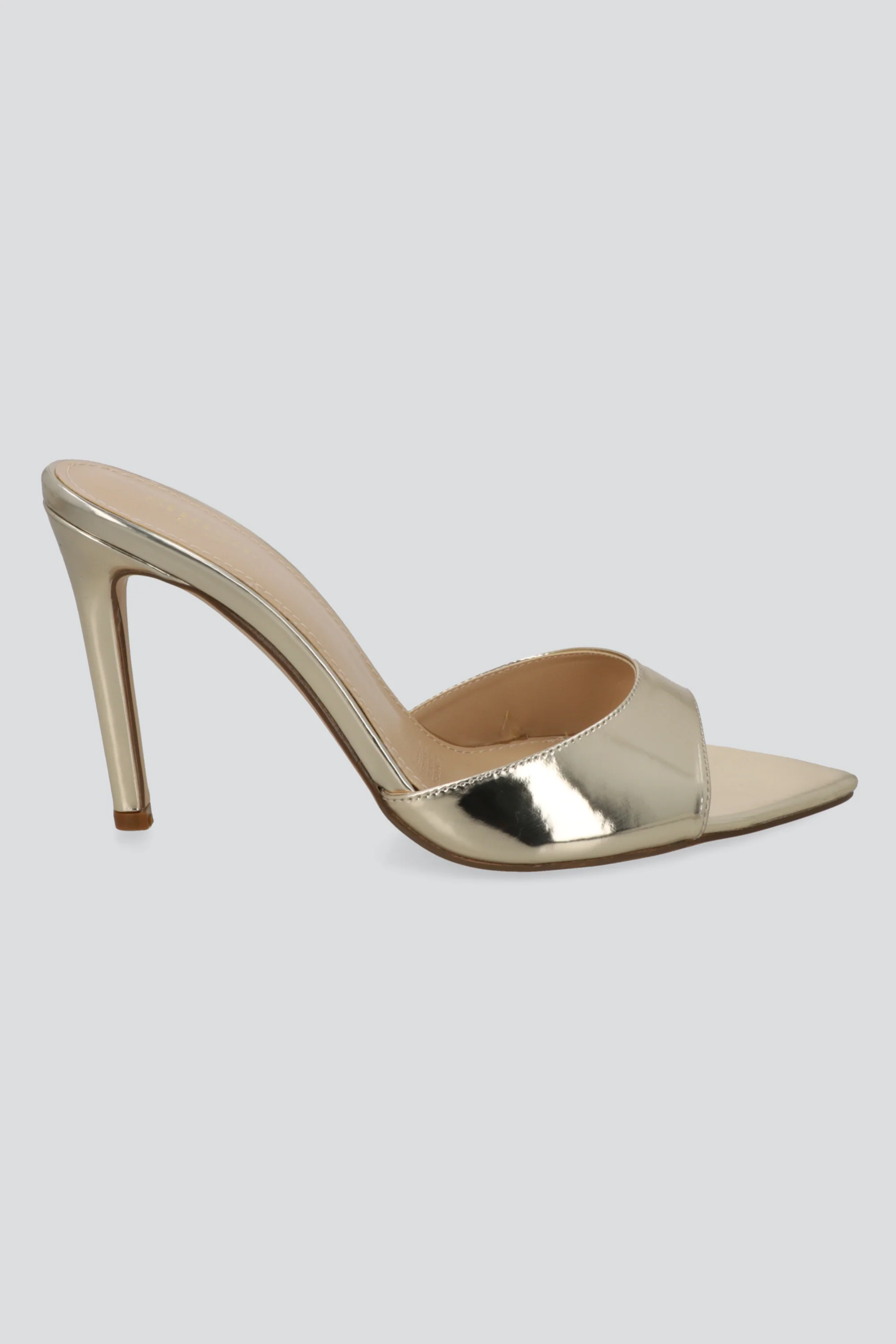 Tacon pointy pep toe metalico