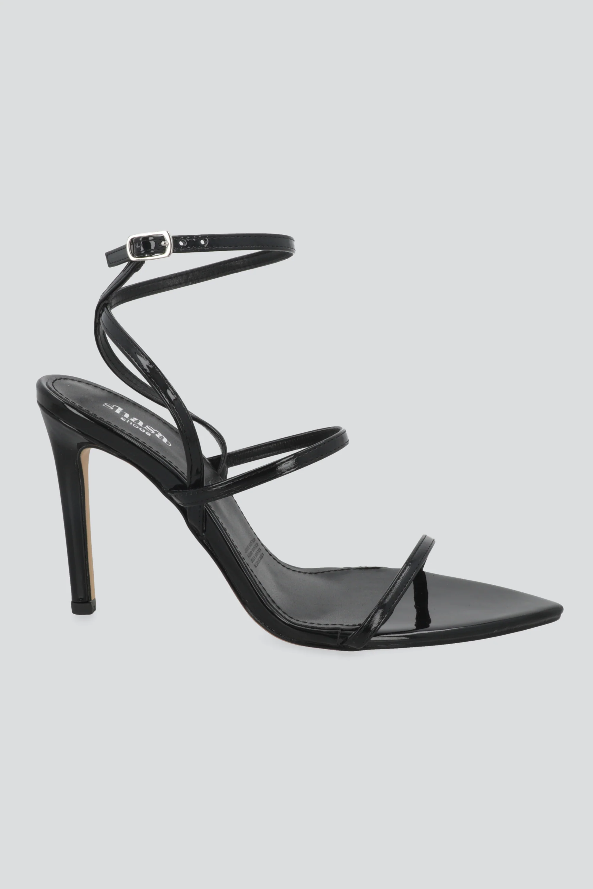 Tacon pointy tiras alto charol