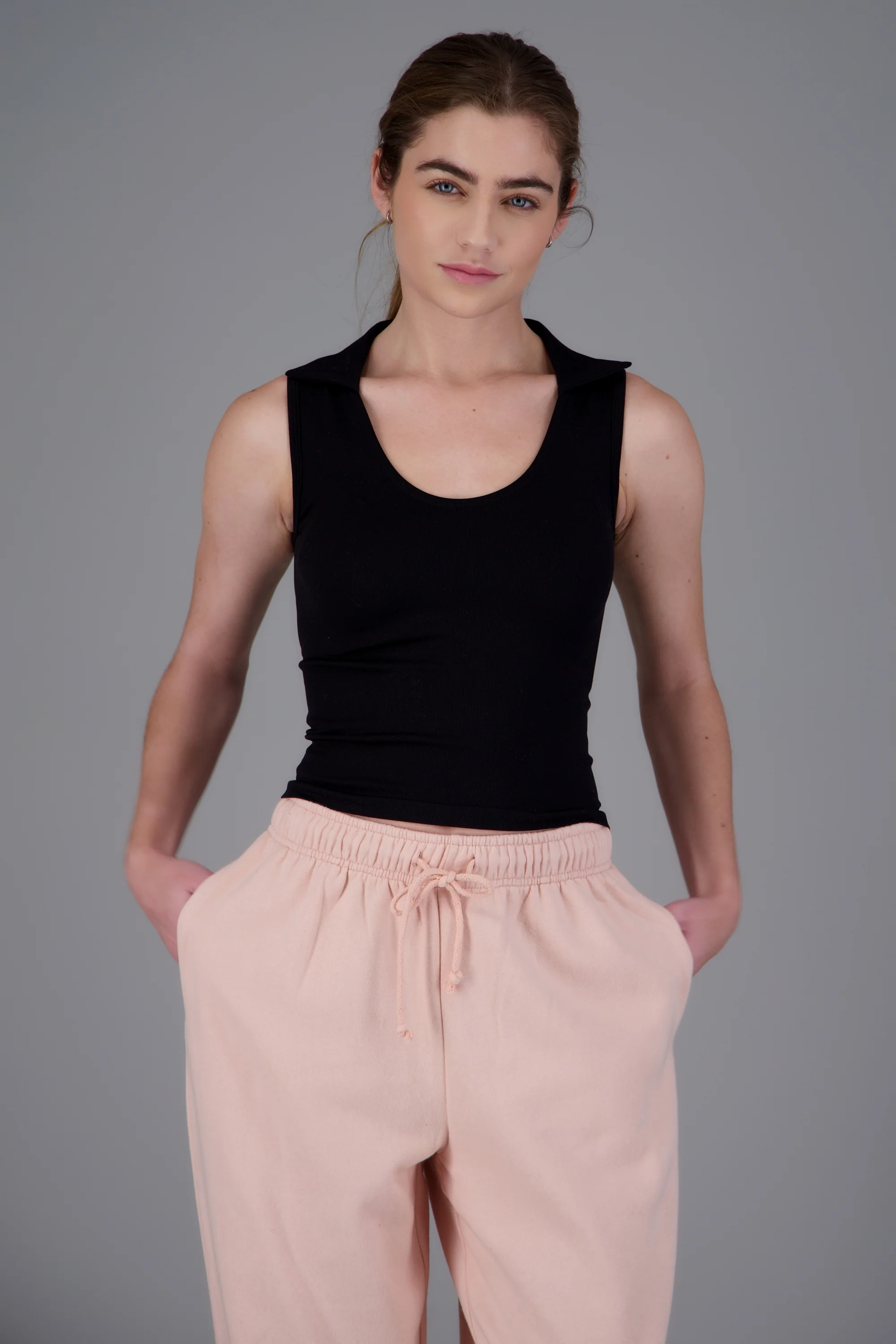 tank top escote v básico liso