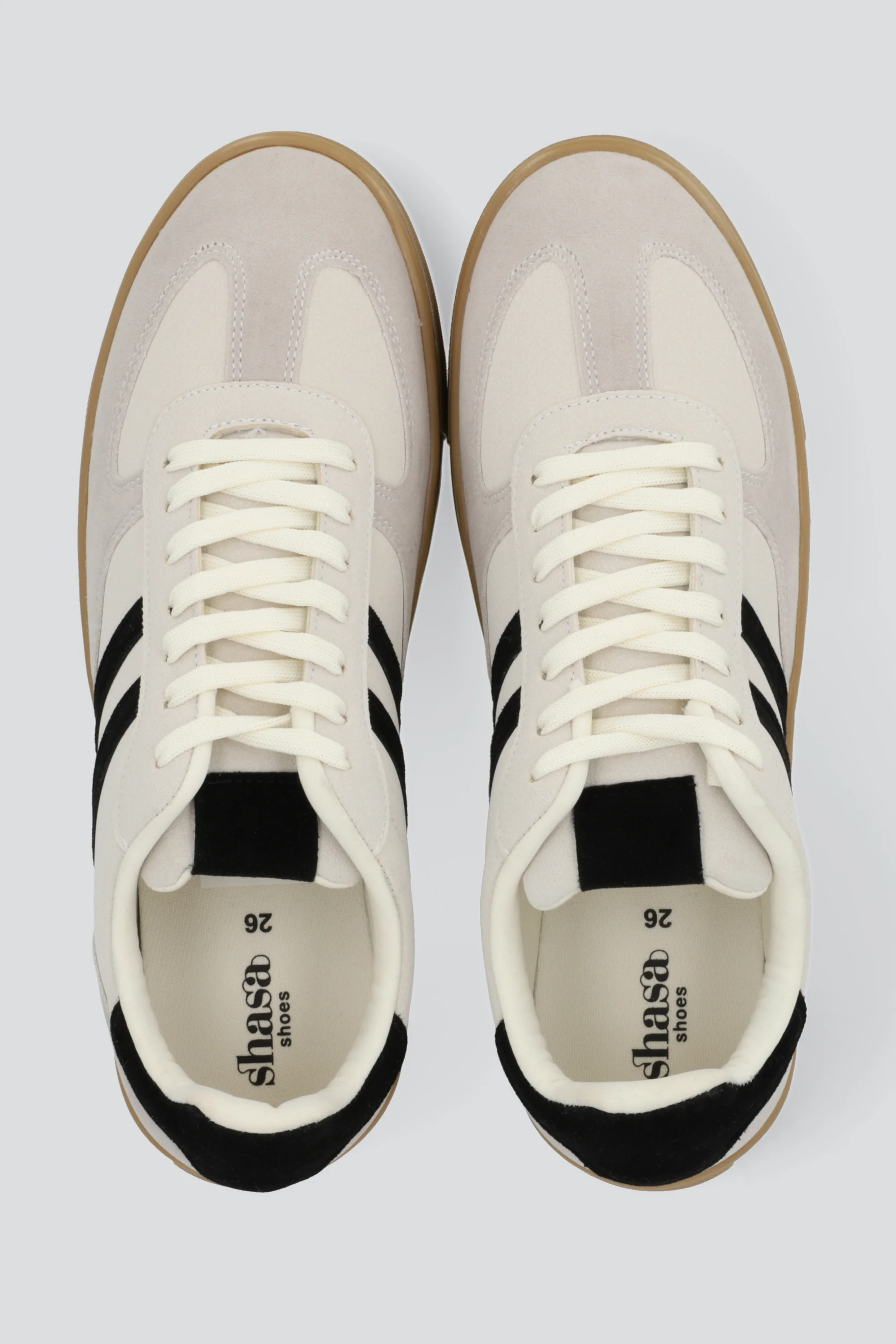 Tenis dos lineas suela alta gamucina - Image 3