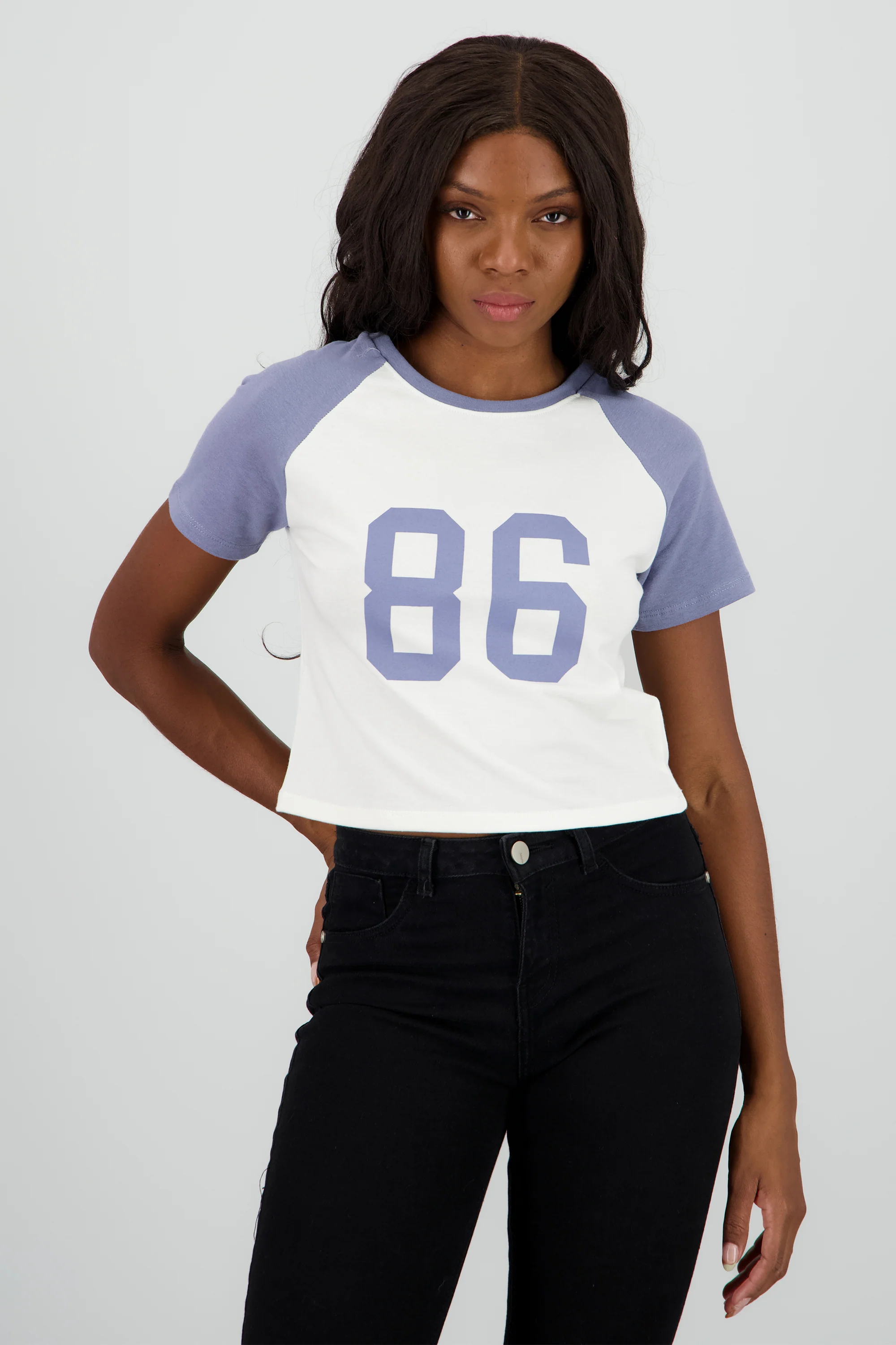 Top con numeros estampados contraste mangas - Image 2