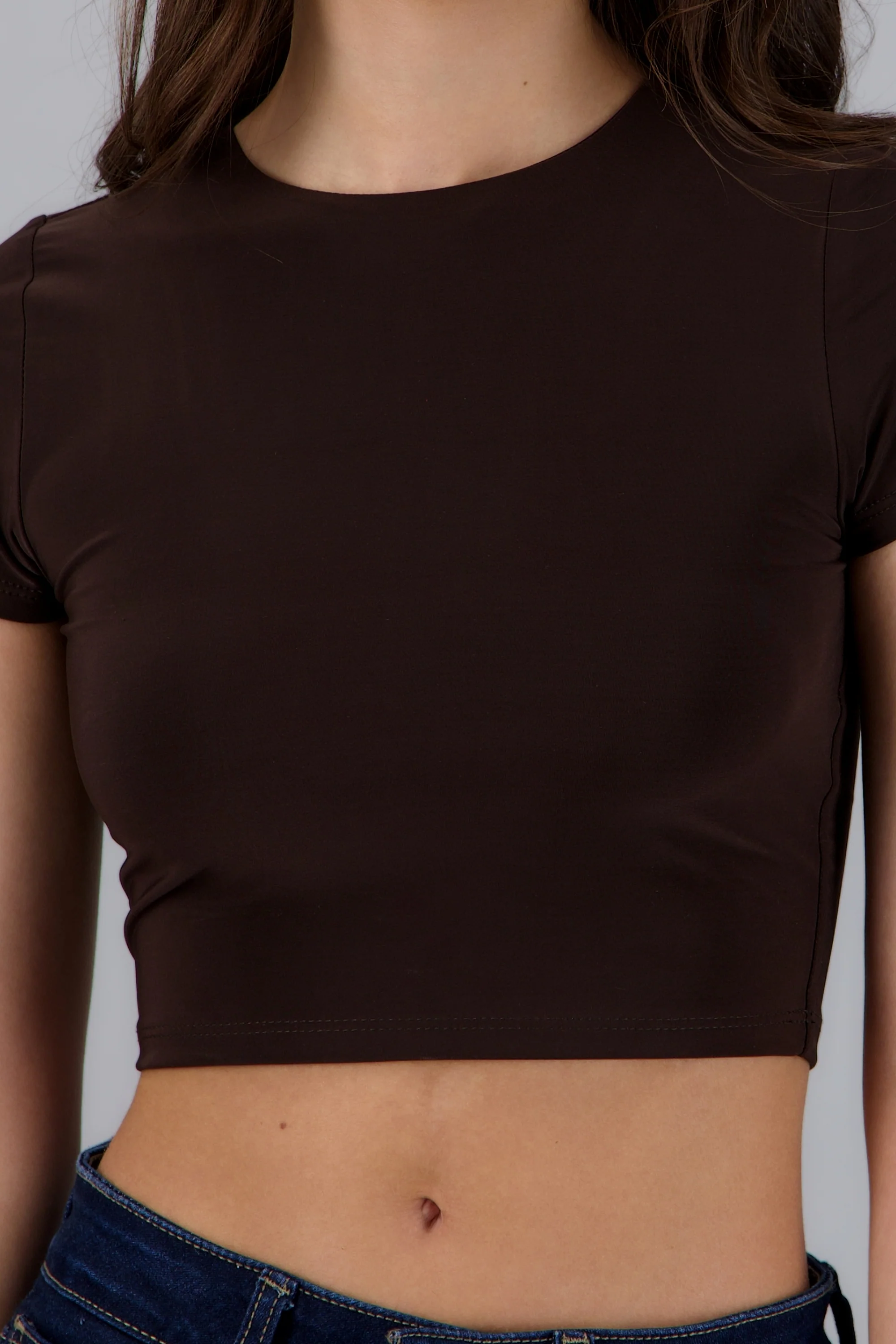 Top crop doble tela manga corta - Image 5