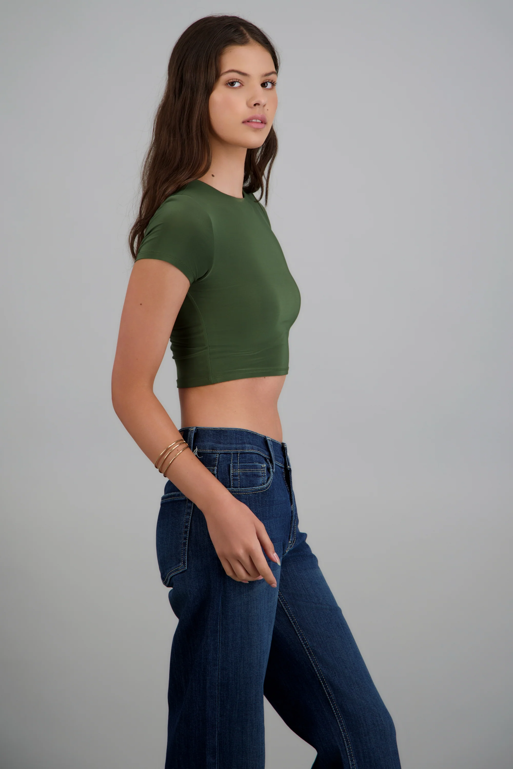 Top crop doble tela manga corta - Image 3
