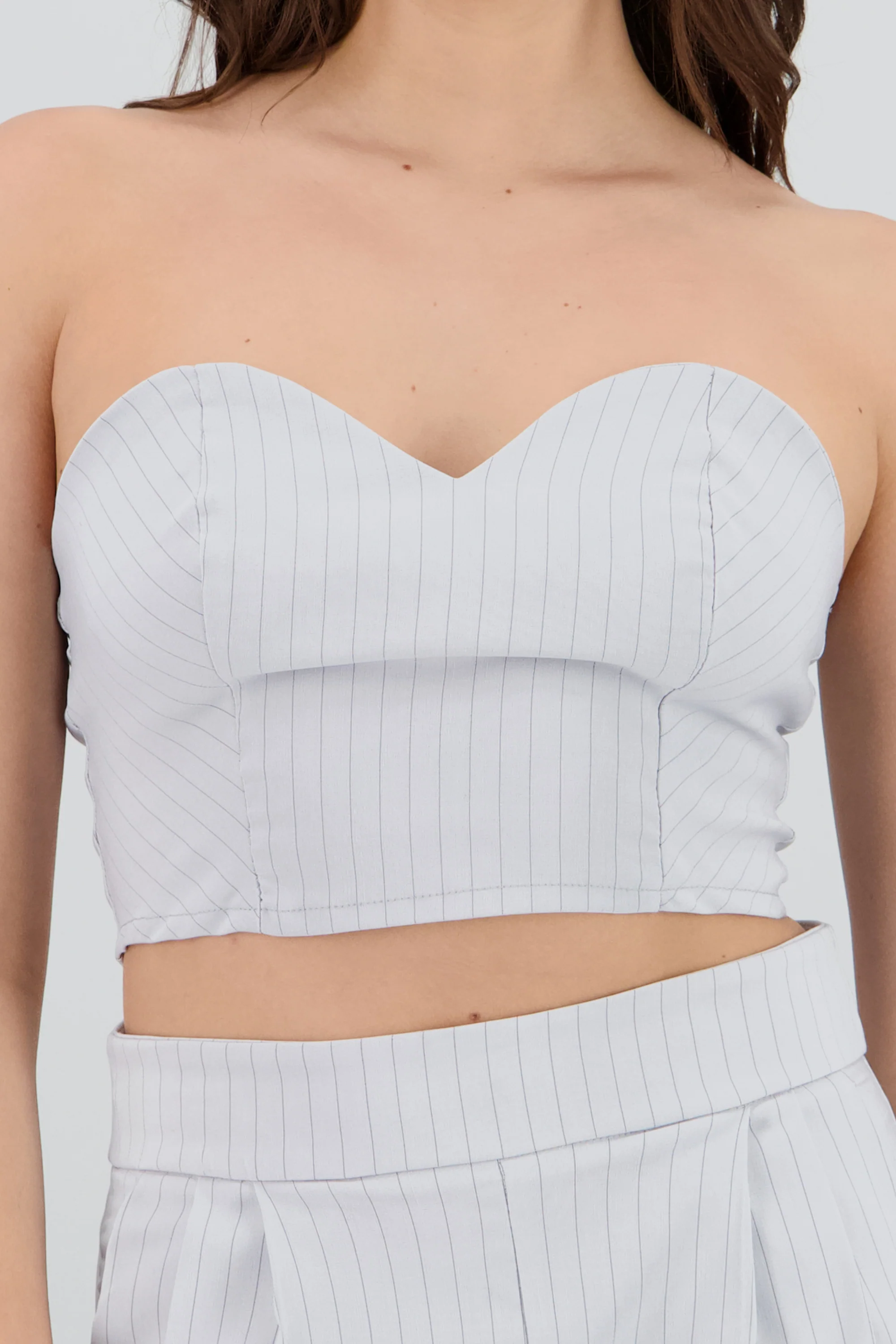 Top crop escote corazon rayas - Image 5