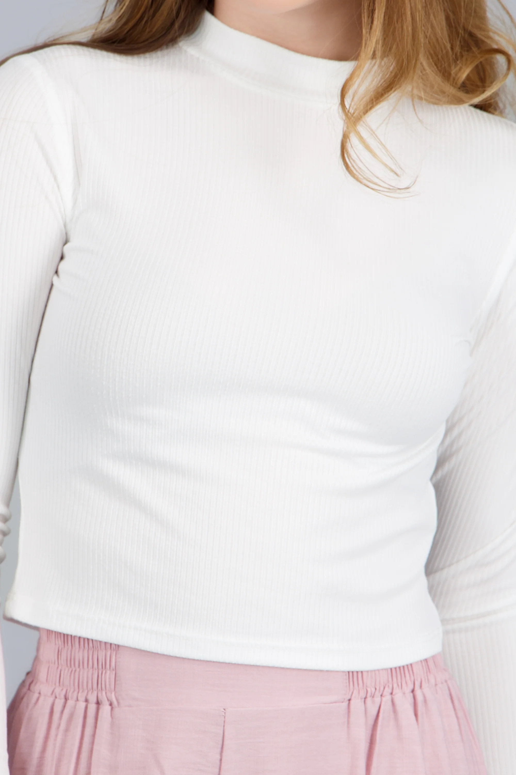 Top crop manga larga cuello alto - Image 5