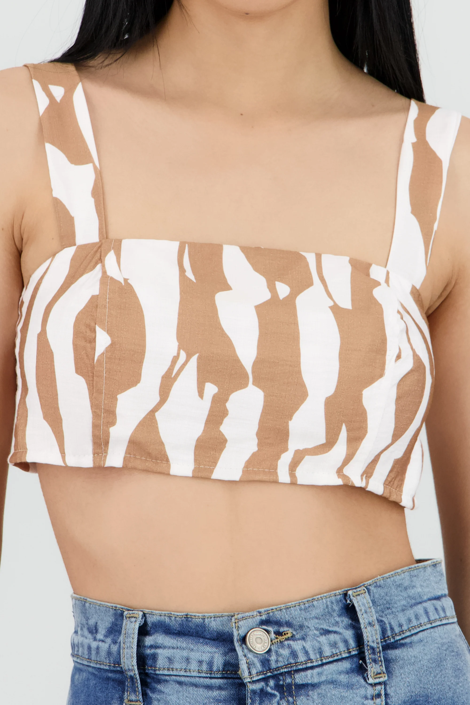 Top crop tirantes estampado grecas - Image 5