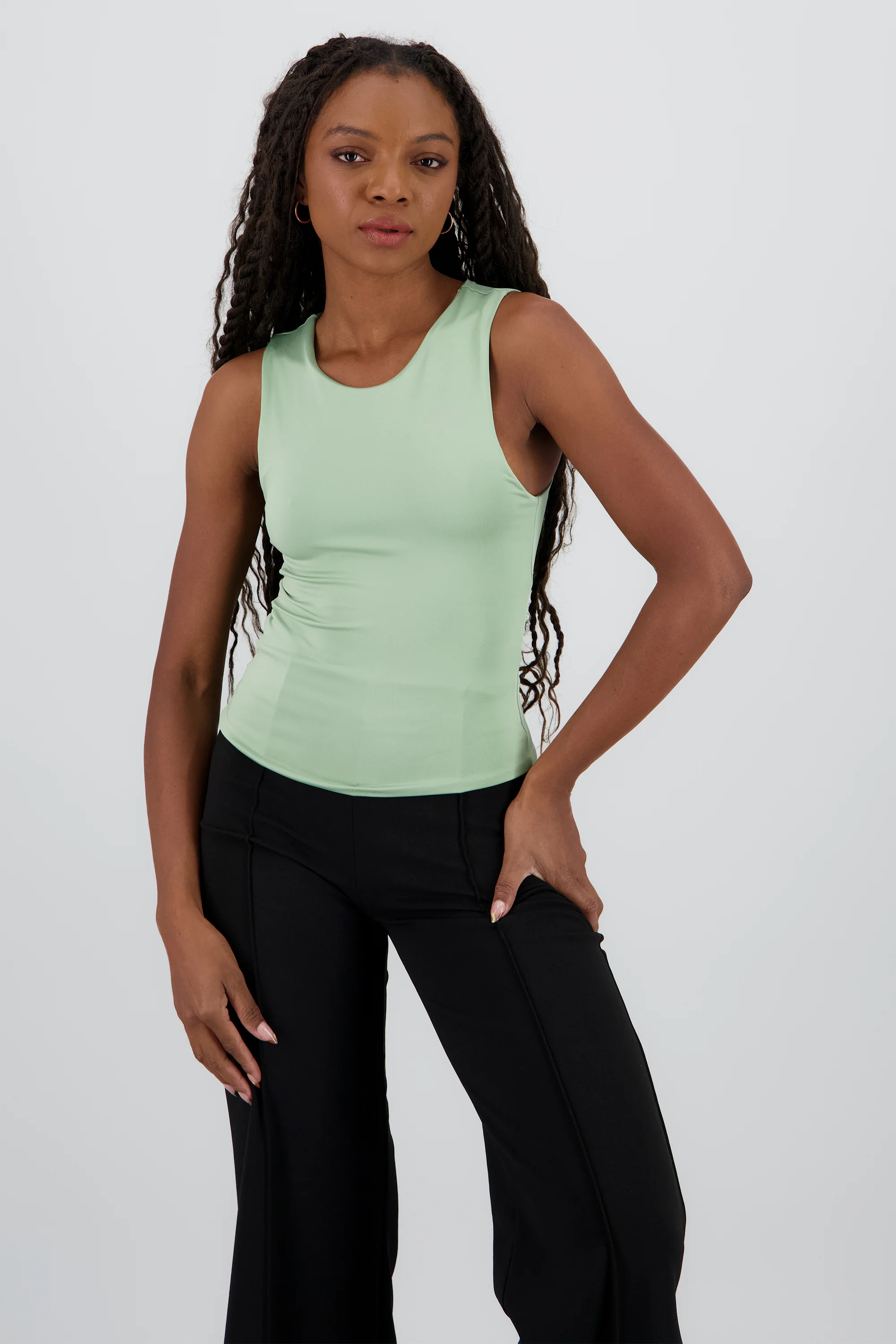 Top de doble tela con tacto suave liso - Image 2