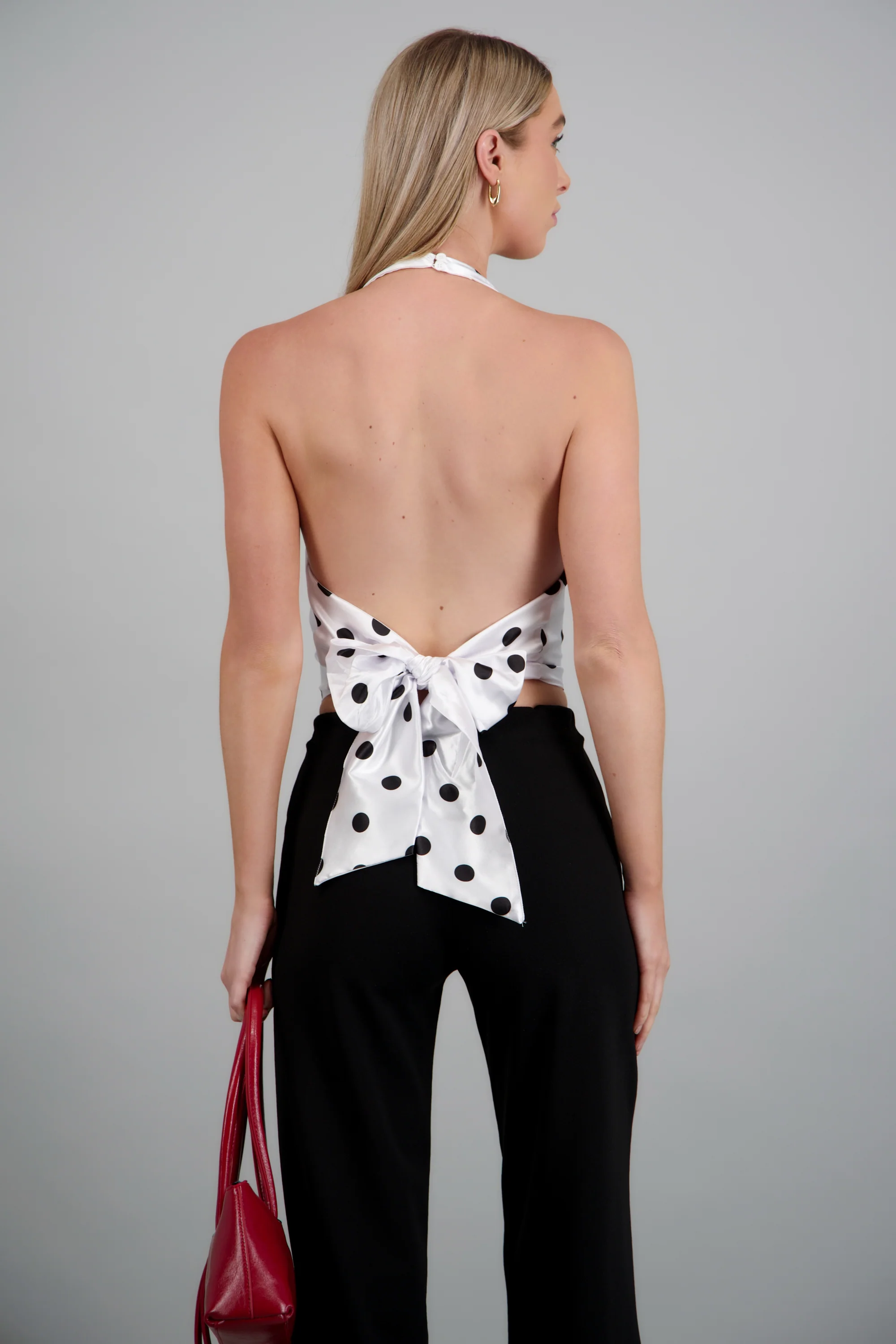 Top de satin halter polka dots - Image 4