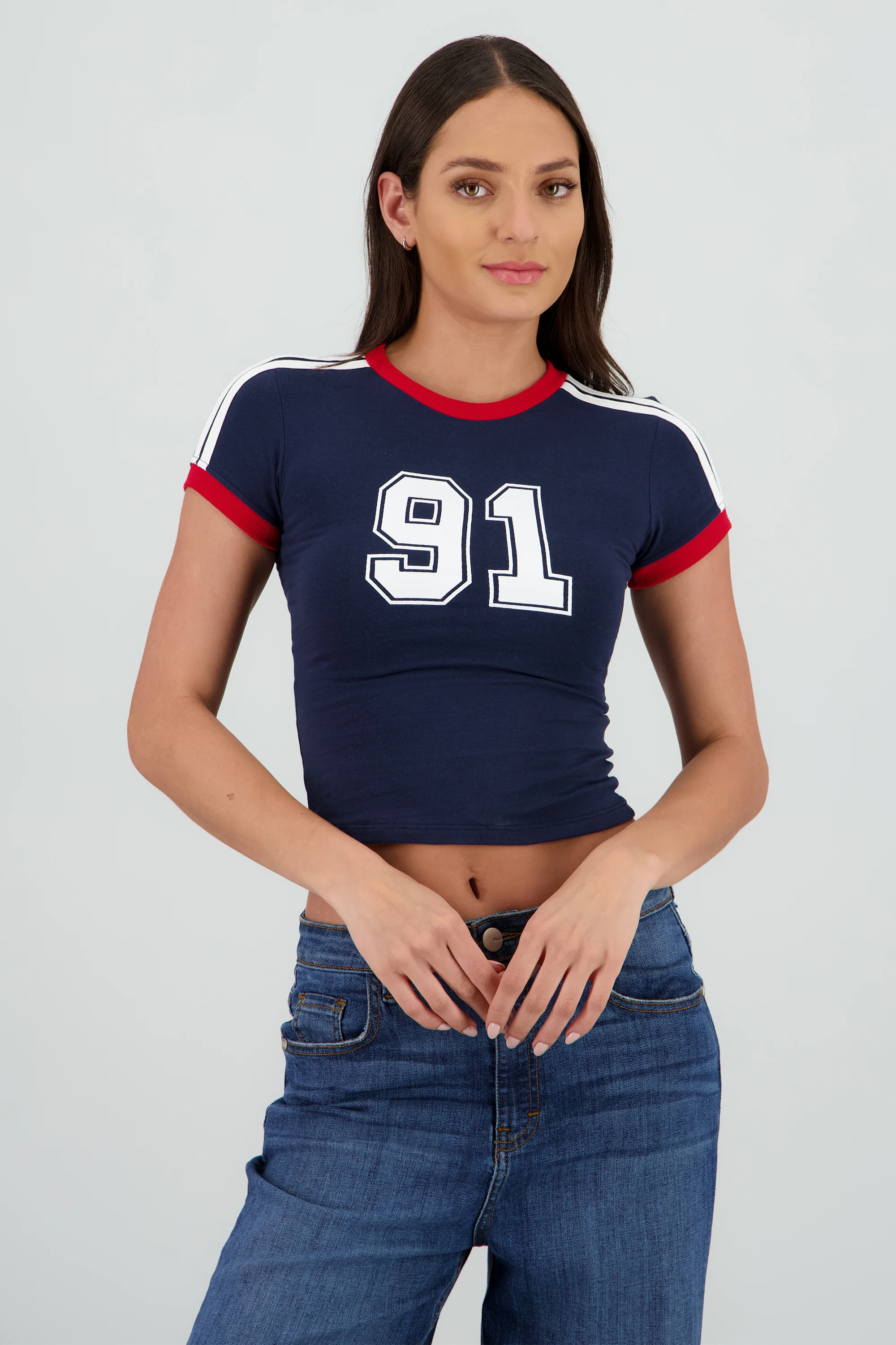 Top estampado con rayas