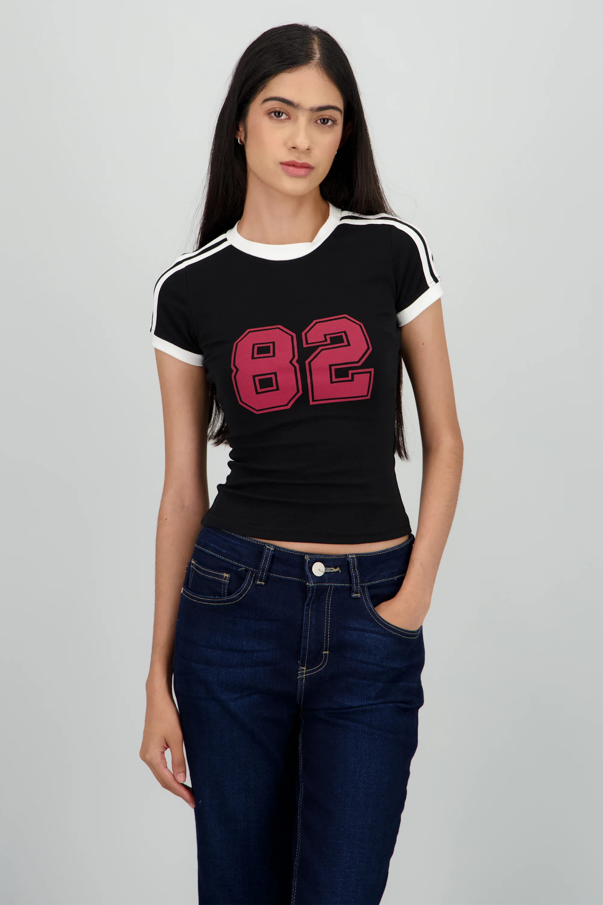 Top estampado contraste