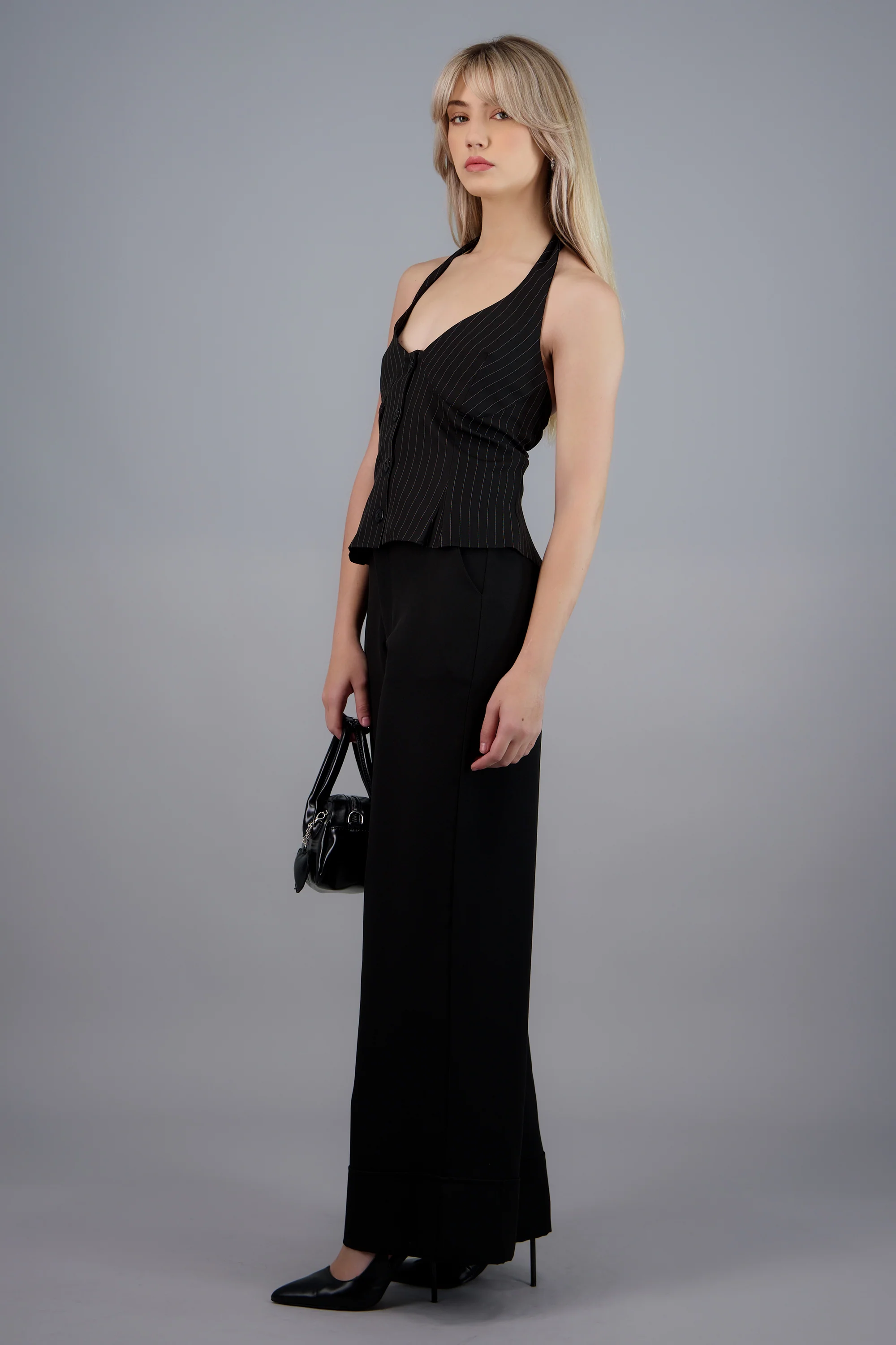 Top halter amarre estampado rayas - Image 3