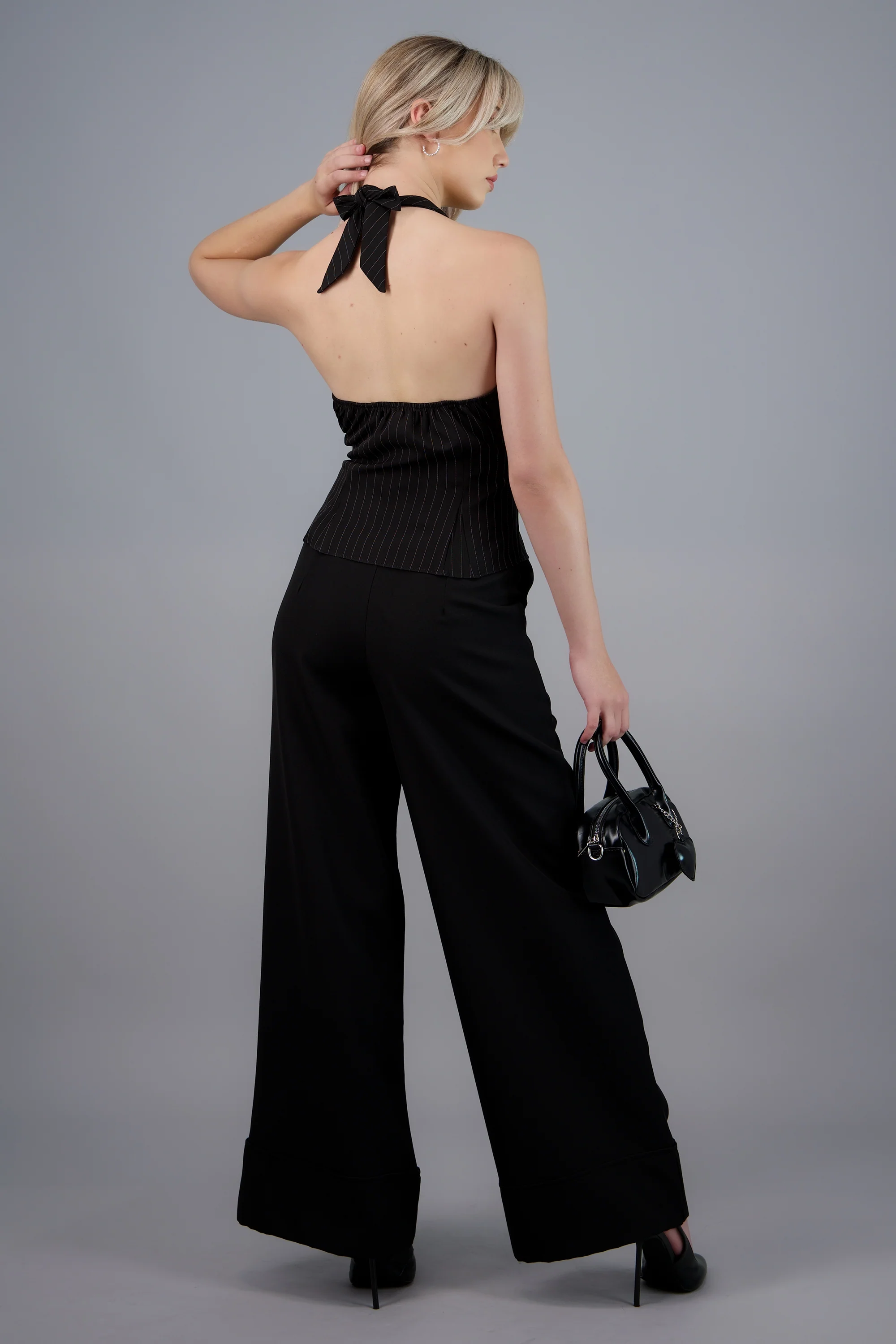 Top halter amarre estampado rayas - Image 4