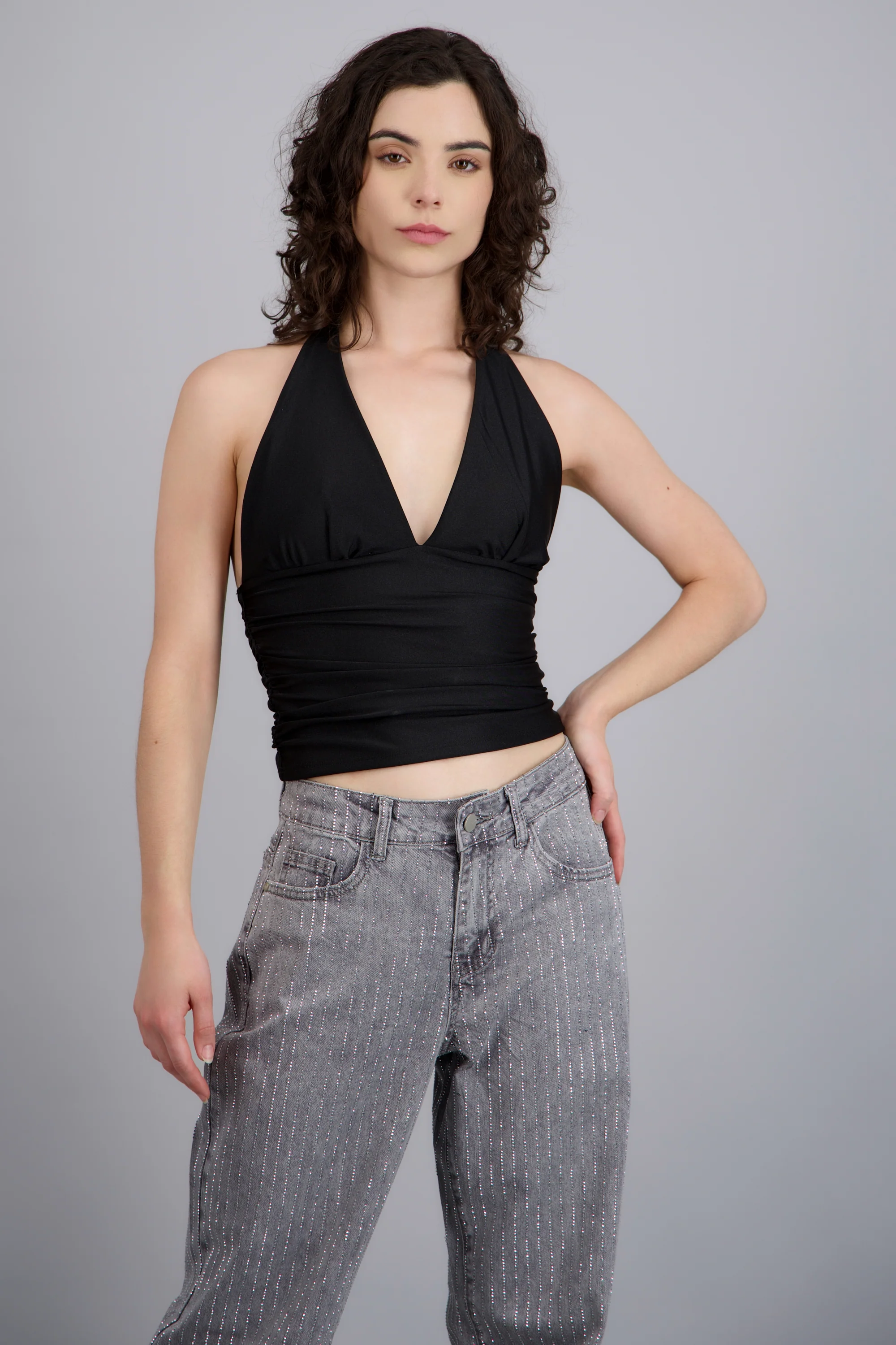 Top halter detalle pliegues