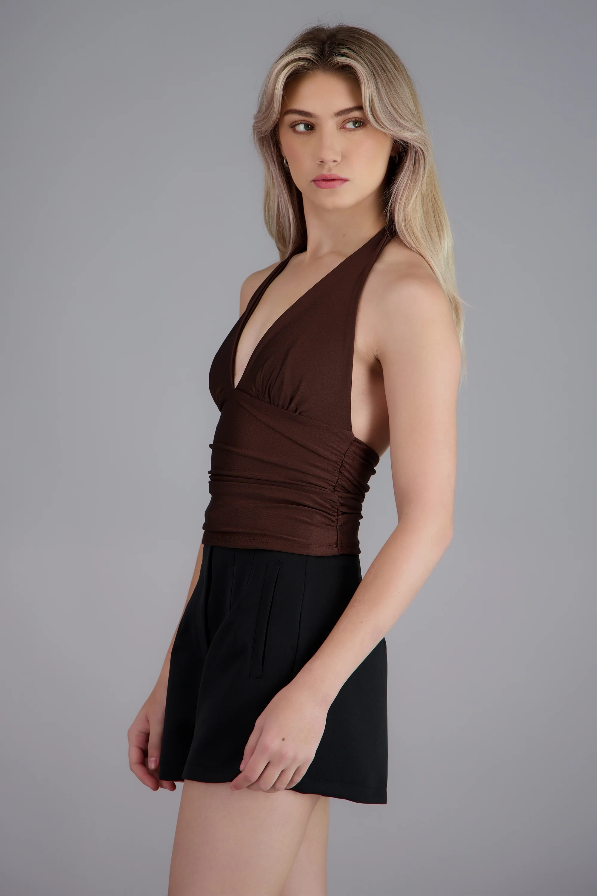 Top halter detalle pliegues
