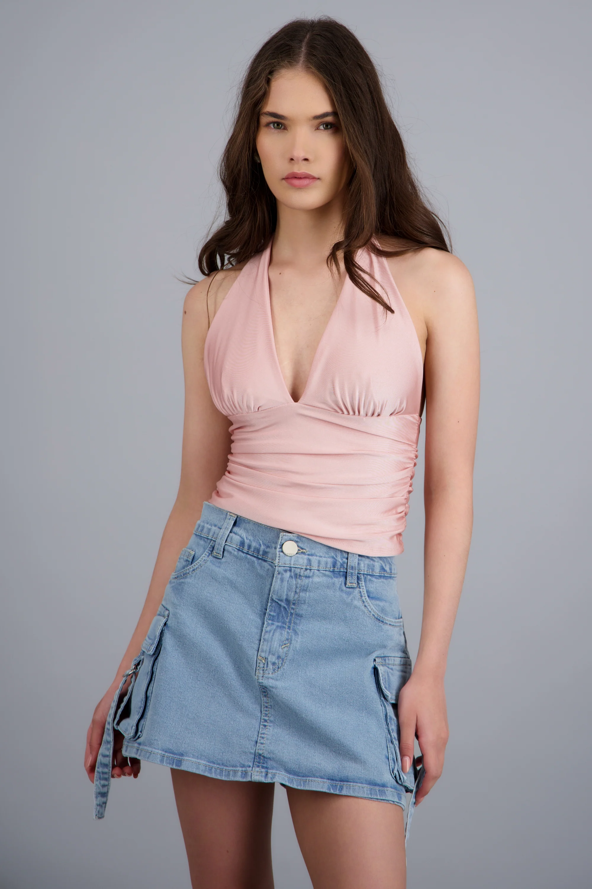 Top halter detalle pliegues