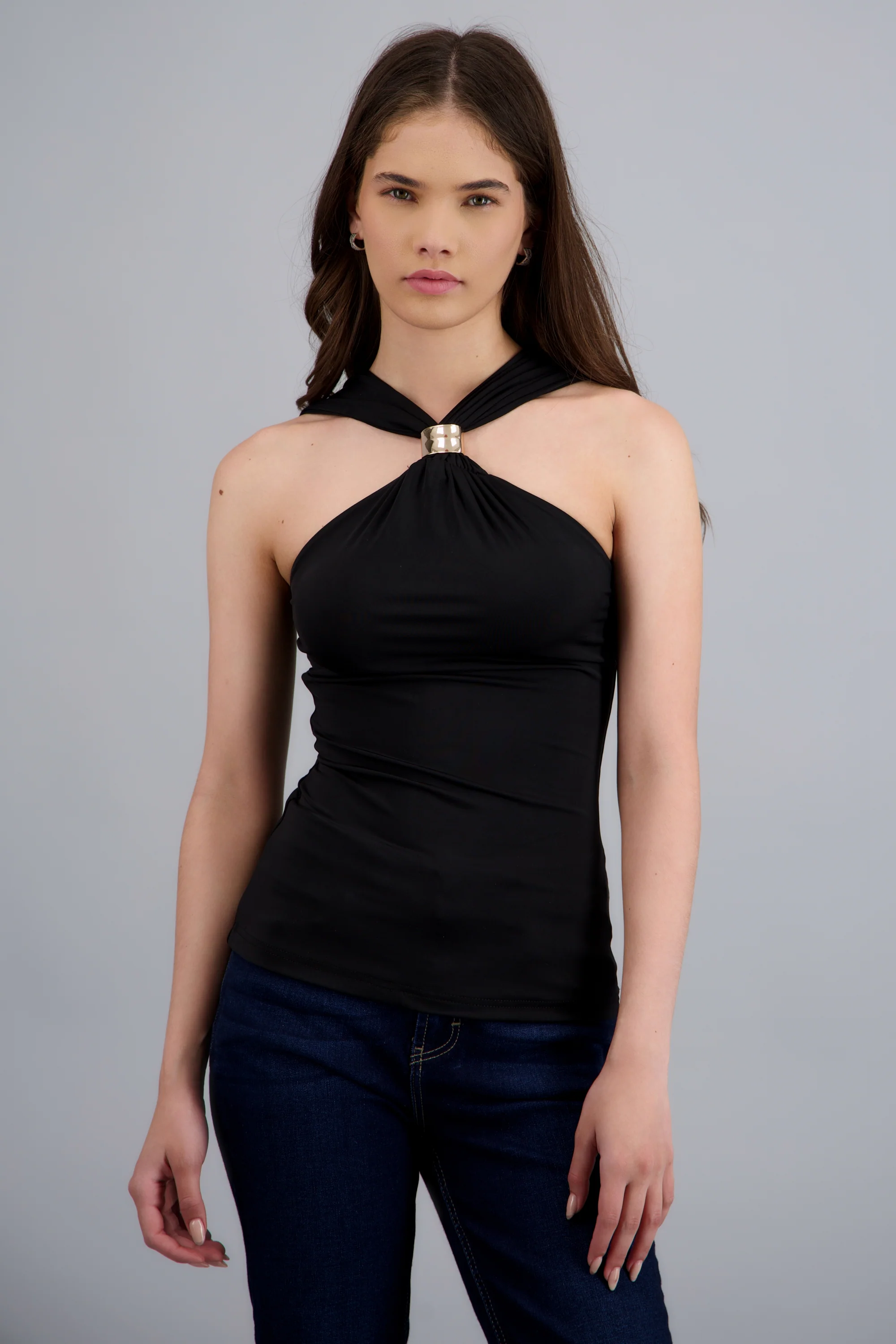 Top halter con hebilla