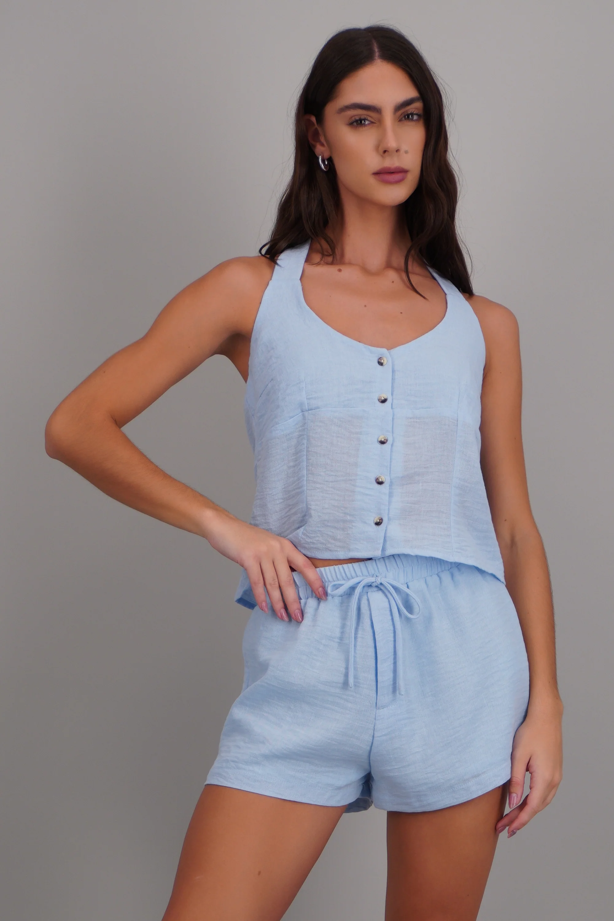 Top halter detalle botones