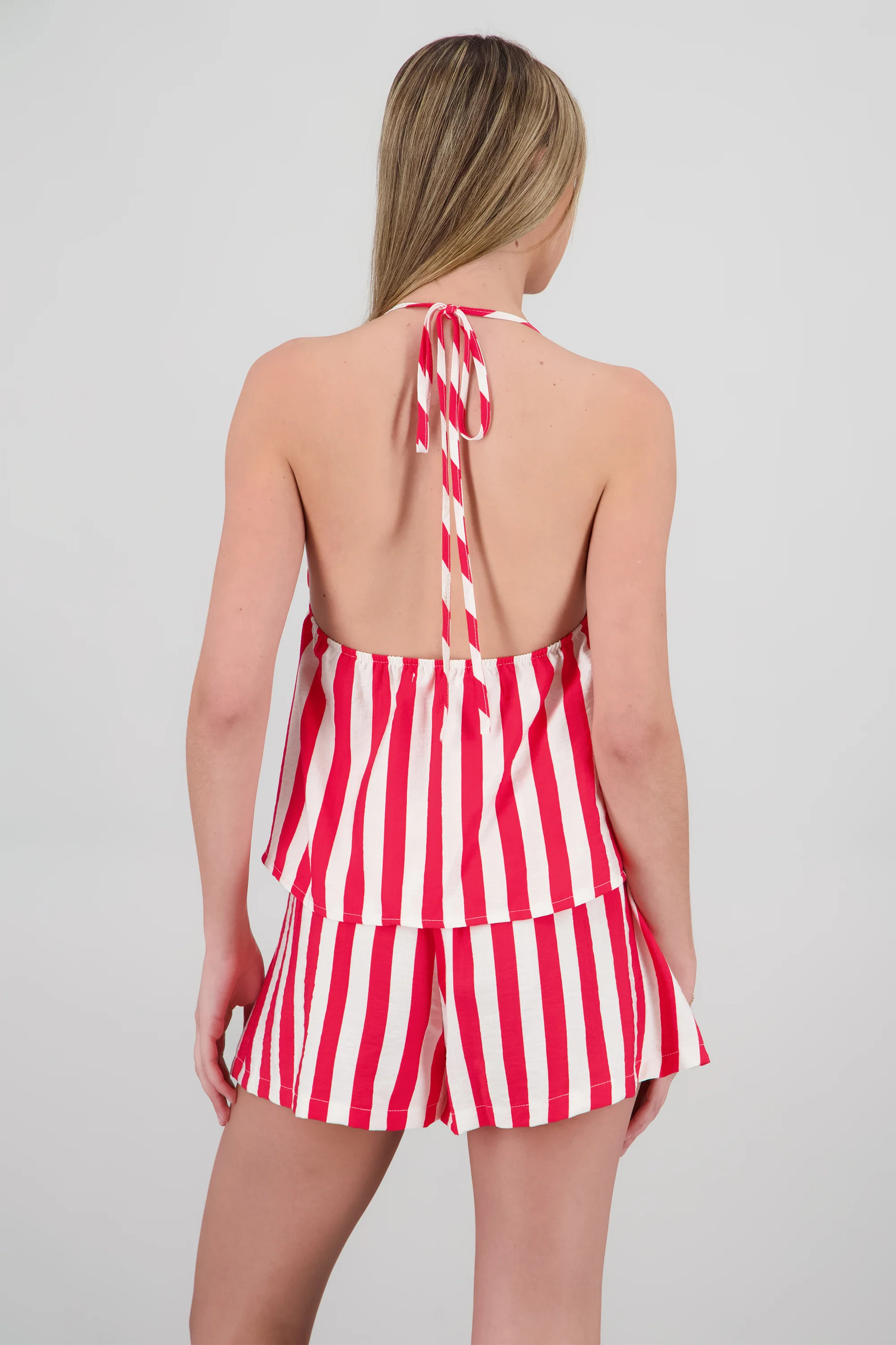 Top halter detalle moño rayas - Image 4