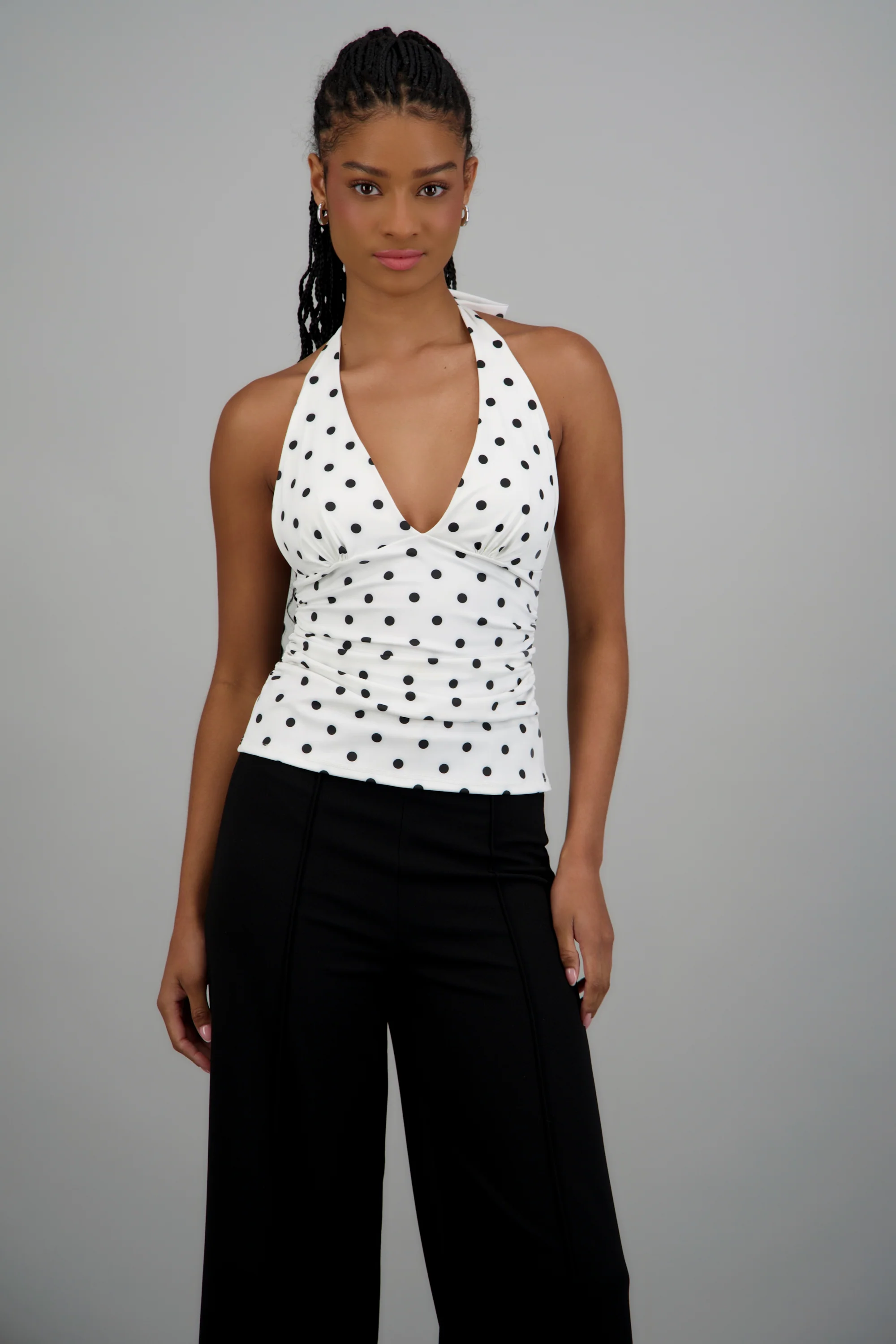 Top halter detalle pliegues polka dots - Image 3
