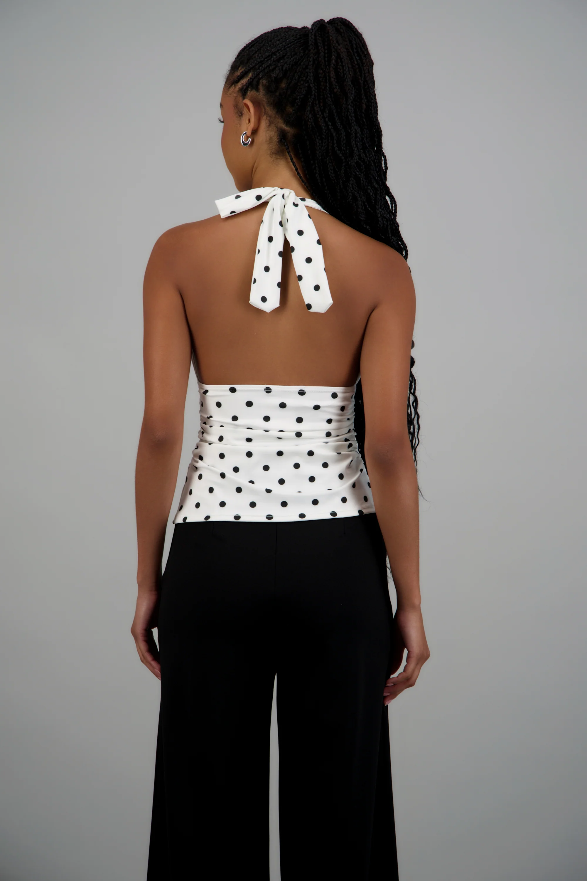 Top halter detalle pliegues polka dots - Image 4