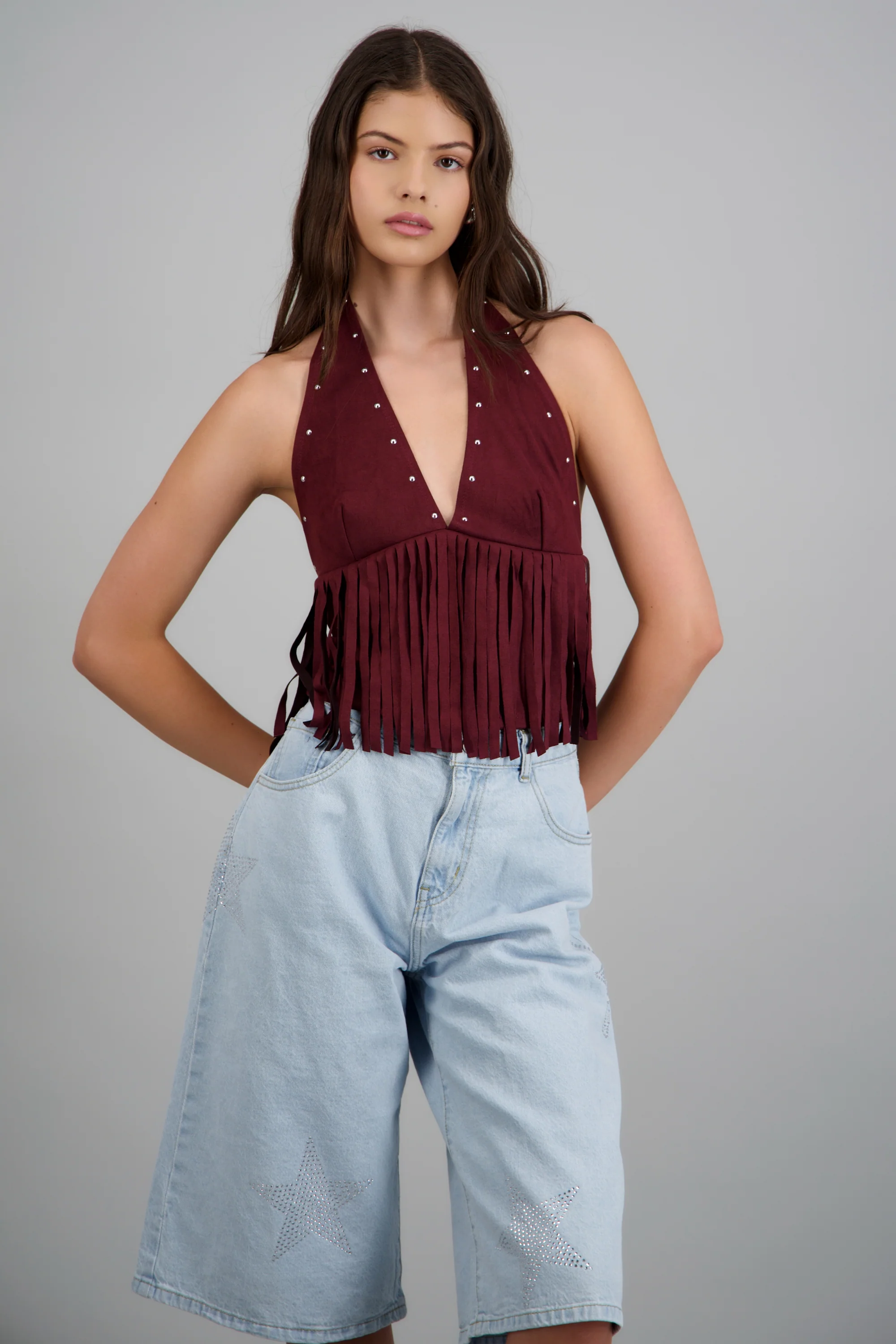 Top halter estoperoles con flecos - Image 3