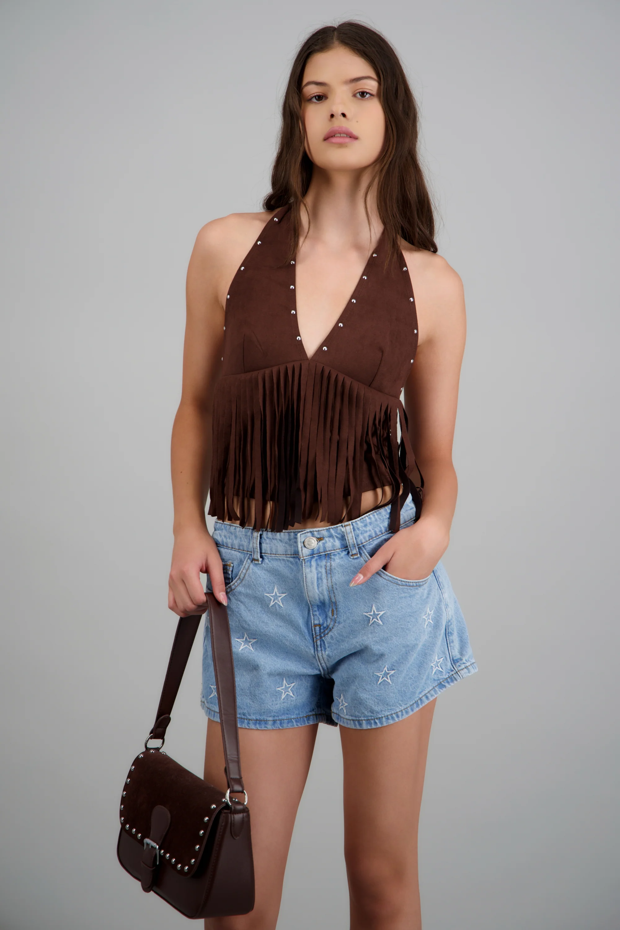 Top halter estoperoles con flecos - Image 3