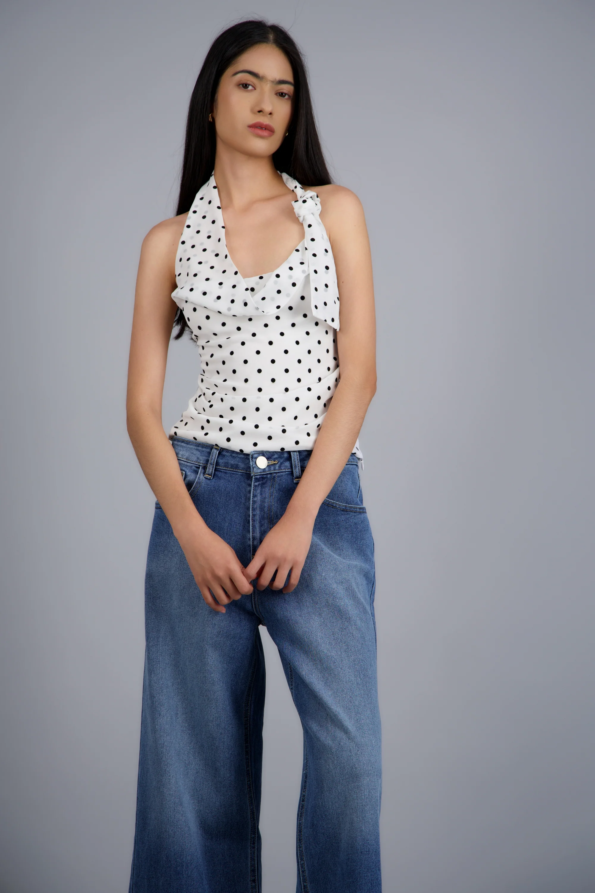Top halter mini polka dots