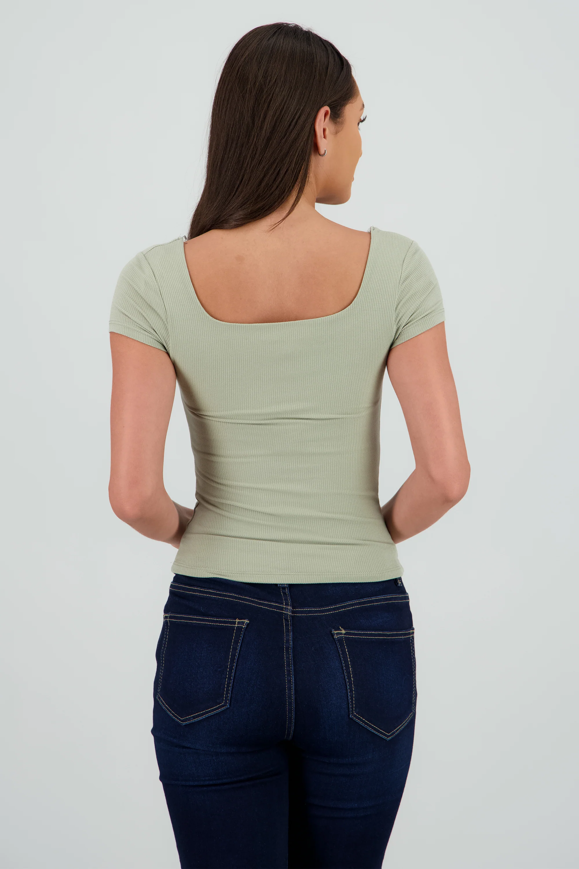 Top liso escote cuadrado rib - Image 4