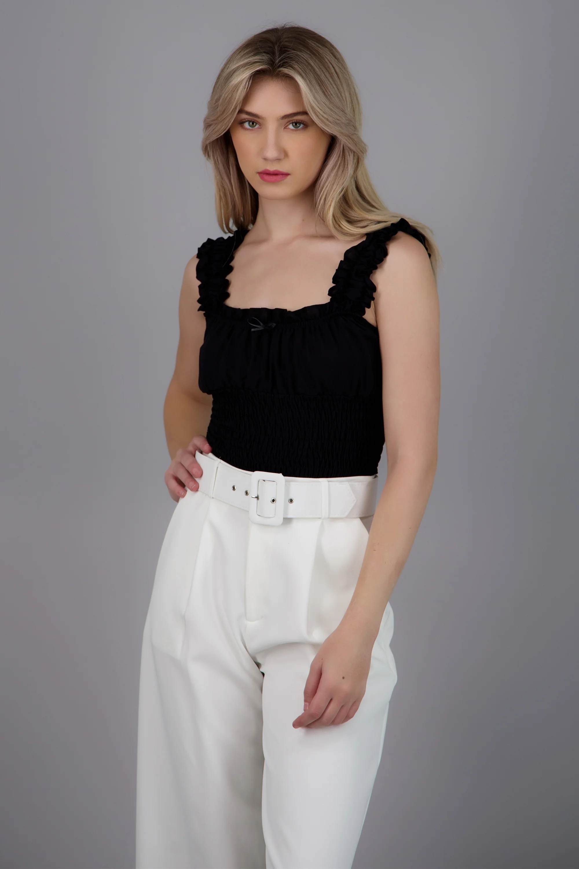 Top manga corta smock - Image 2