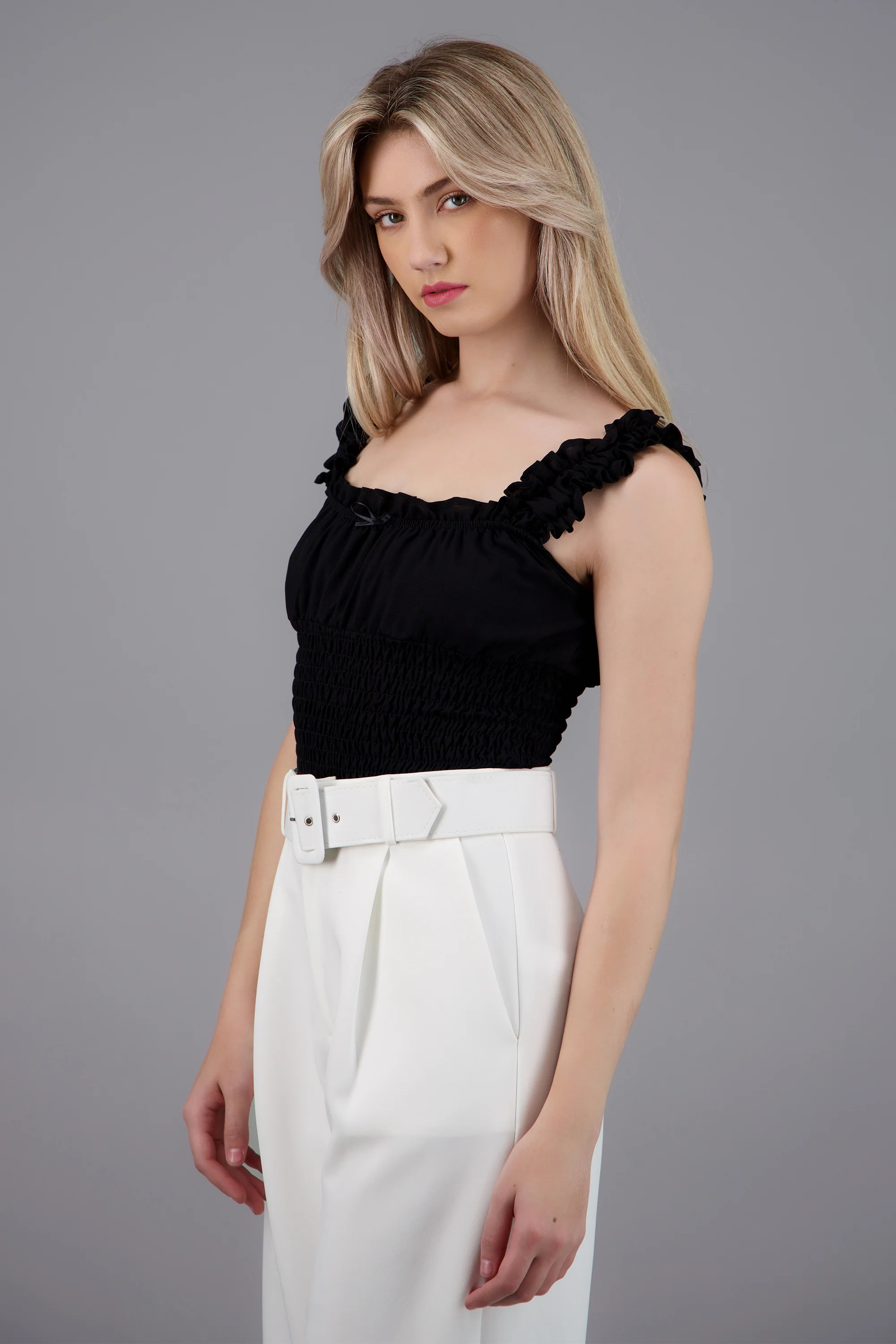 Top manga corta smock - Image 3