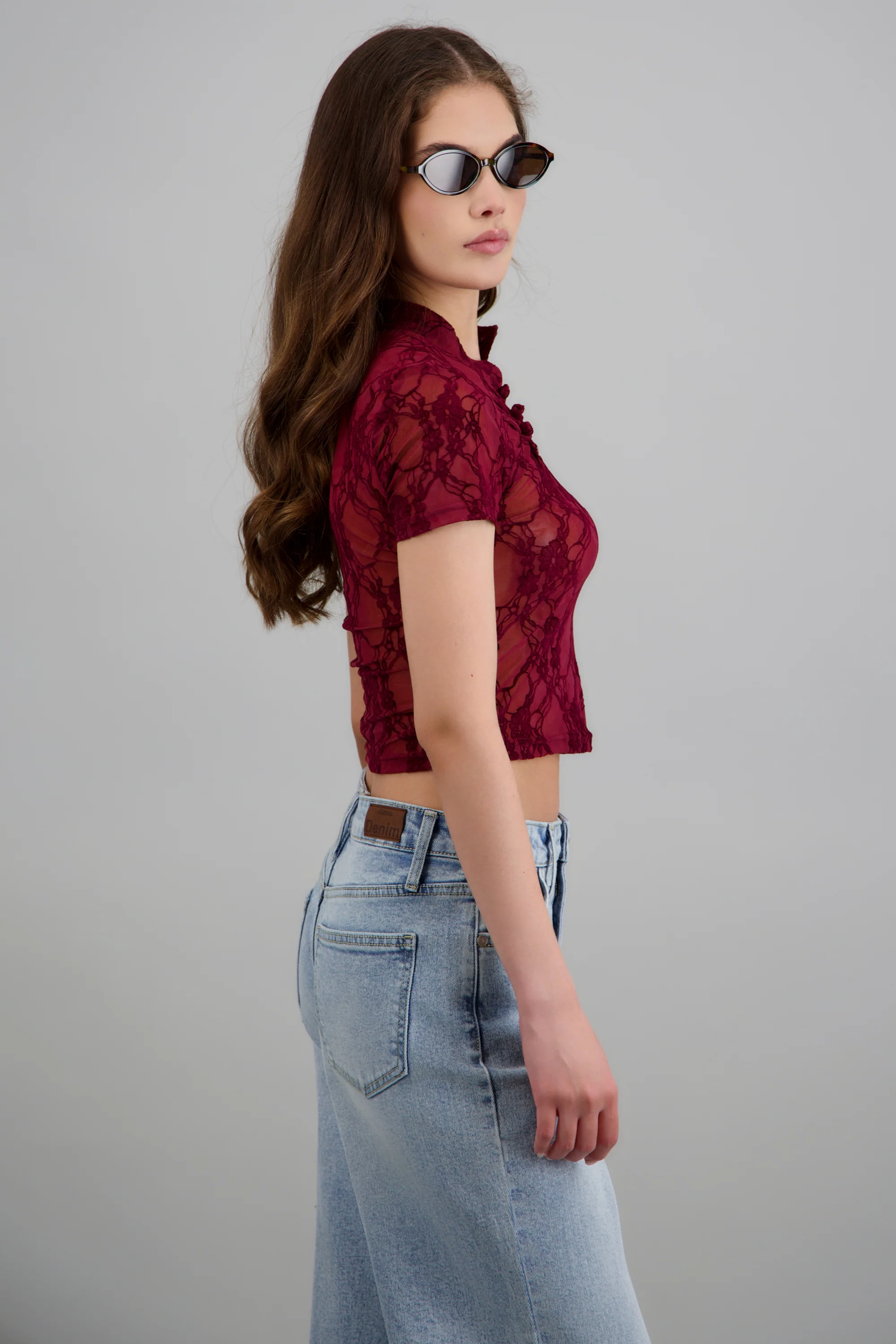 Top mesh flock estilo Qipao - Image 3