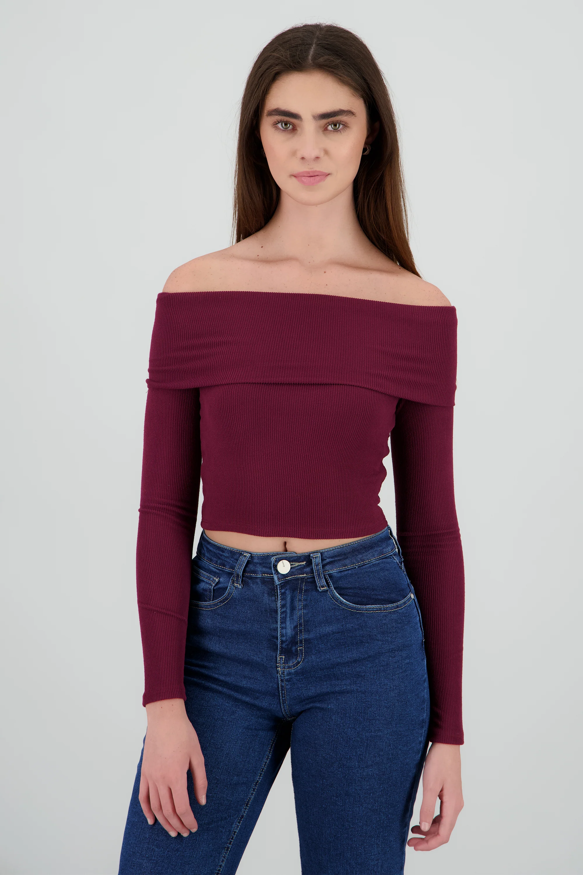 TOP OFF SHOULDER M/L RIB