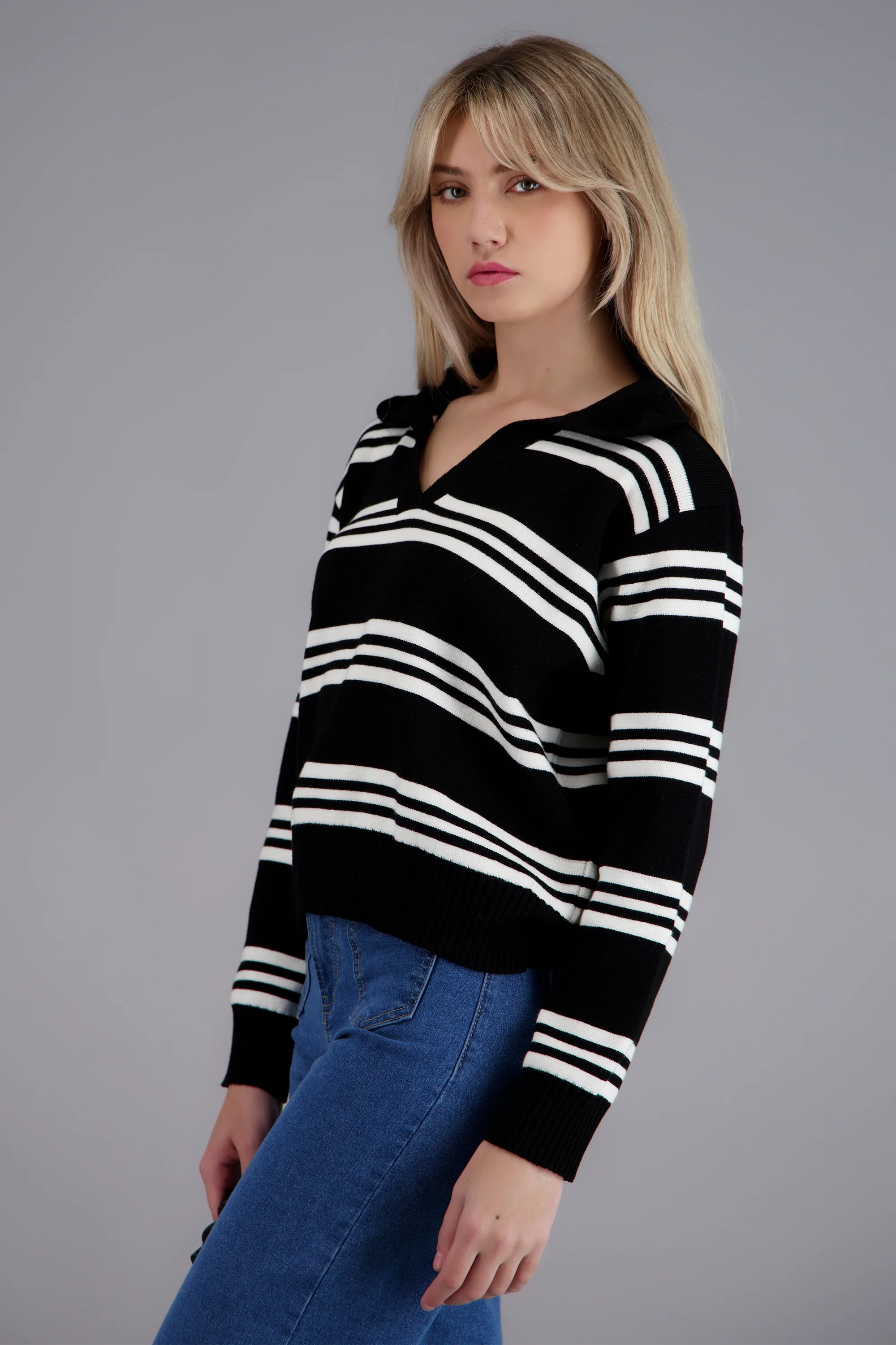 top polo rayas manga larga - Image 3