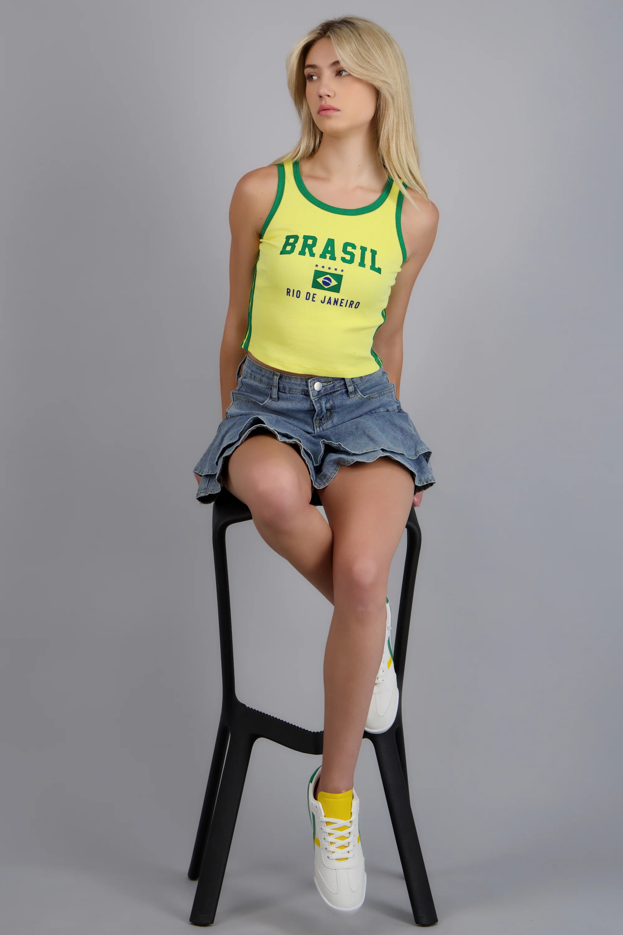 Top rib Brasil con contraste - Image 2