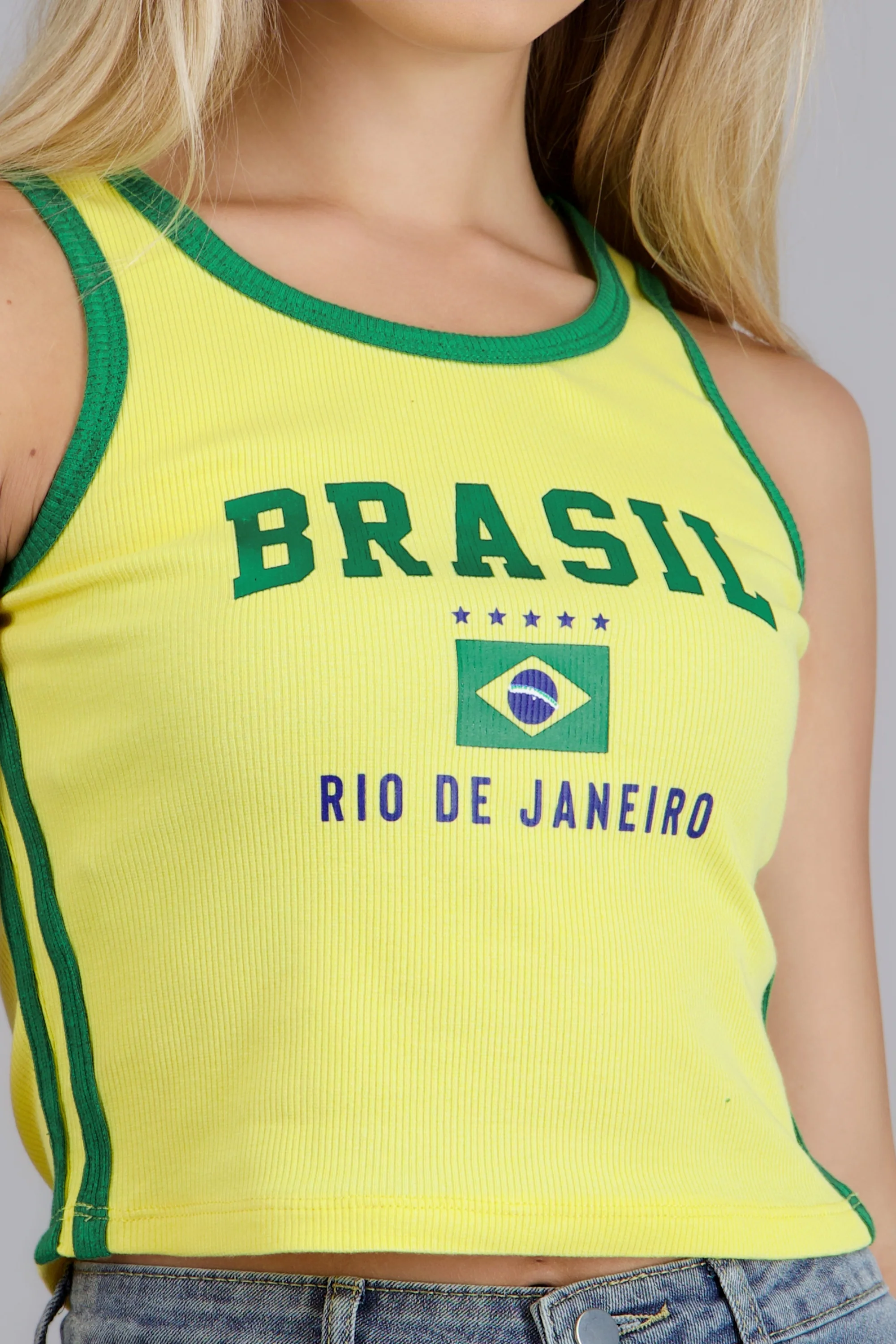 Top rib Brasil con contraste - Image 6